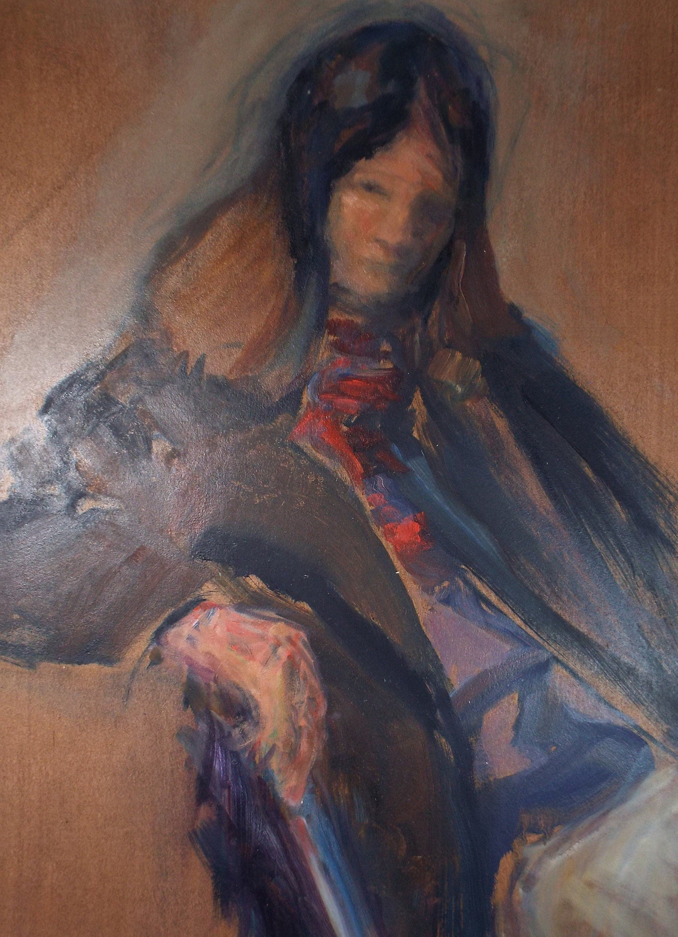 Original Oil & Acrylic 'Portrait of a Woman', Circa 1980's, Artist unknown