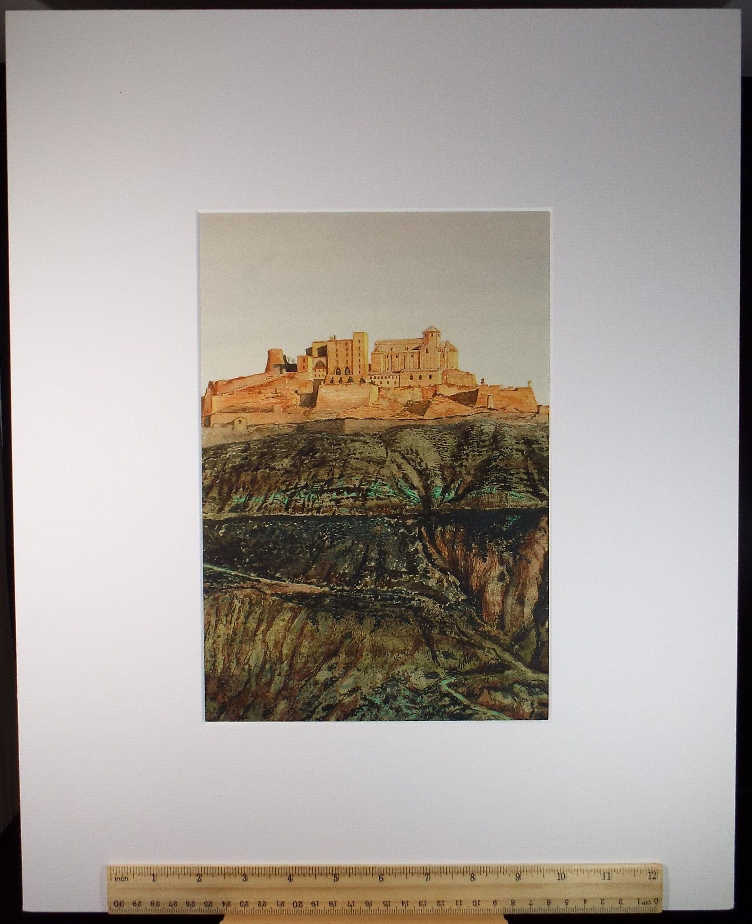 Original Watercolour, 'Hilltop Town', Falconer Houston, Dated 1990