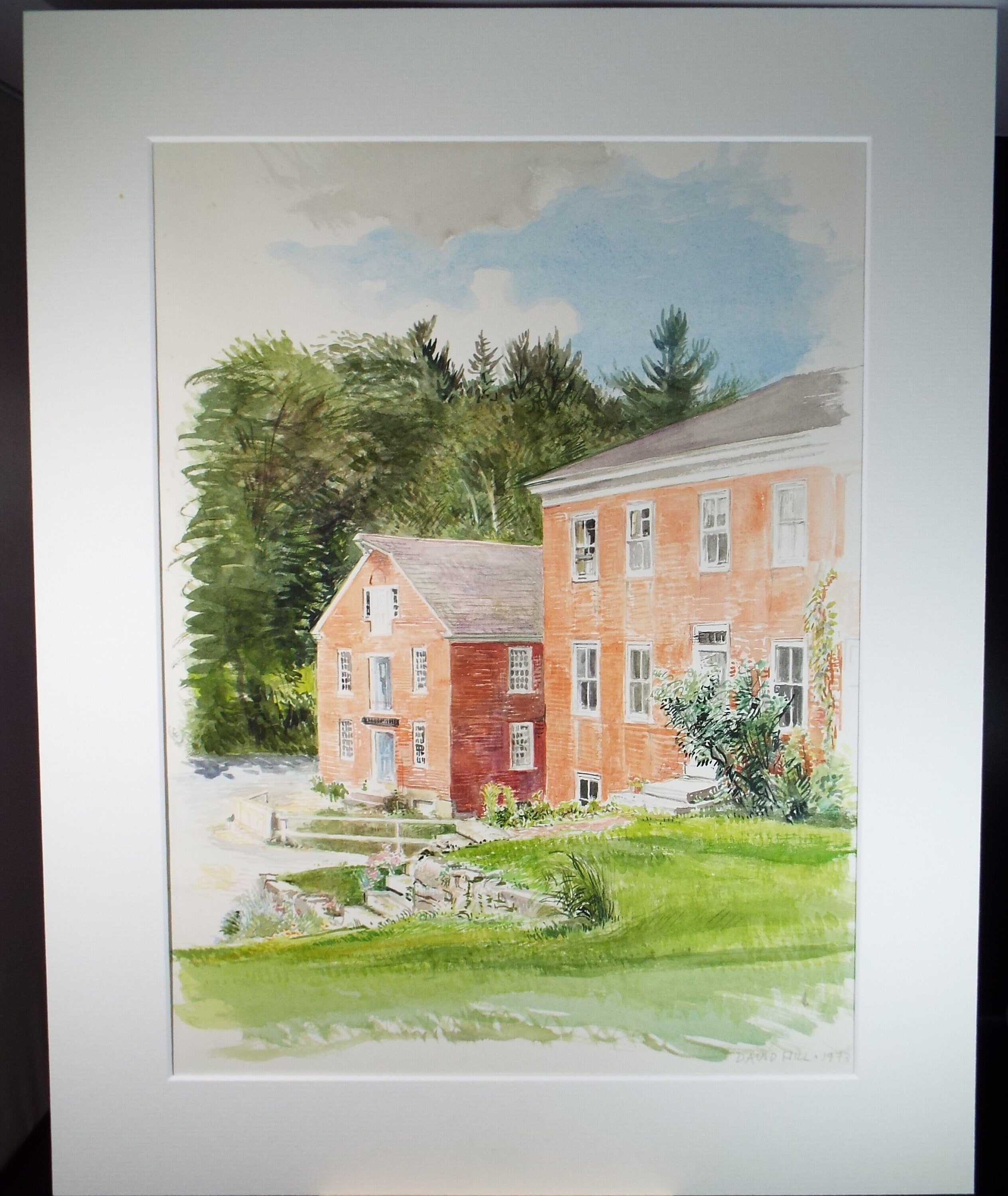 Original Watercolour on Paper, 'Red Brick Buildings', David Hill (1914-1977)