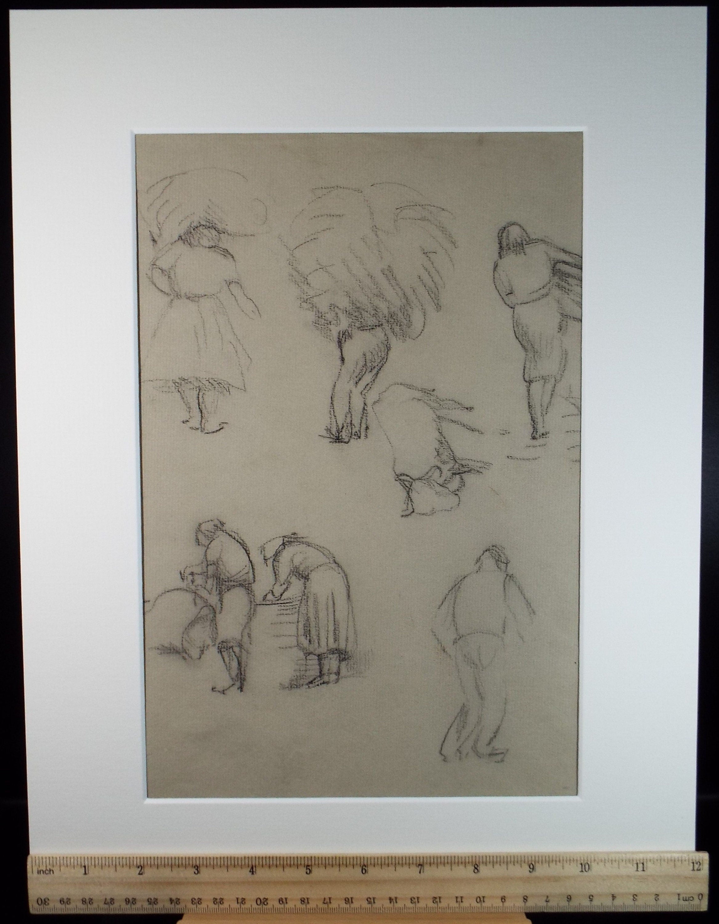 Original Pastel, 'Figure Studies', Circa 1950, Mariota Bosanquet 1923 -2022