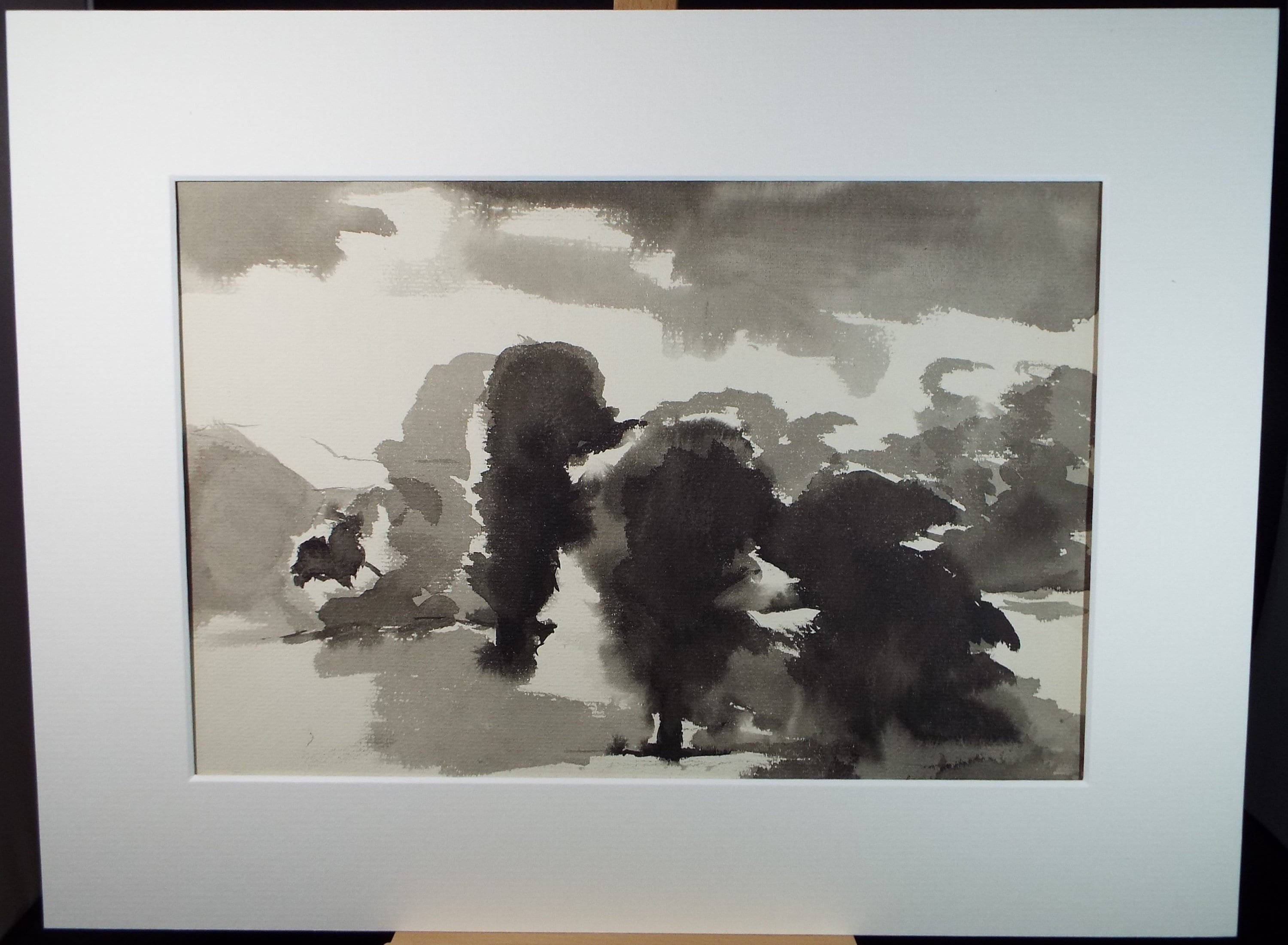 Original Watercolour, 'Elm Trees', Circa 1990, Mariota Bosanquet 1923 -2022