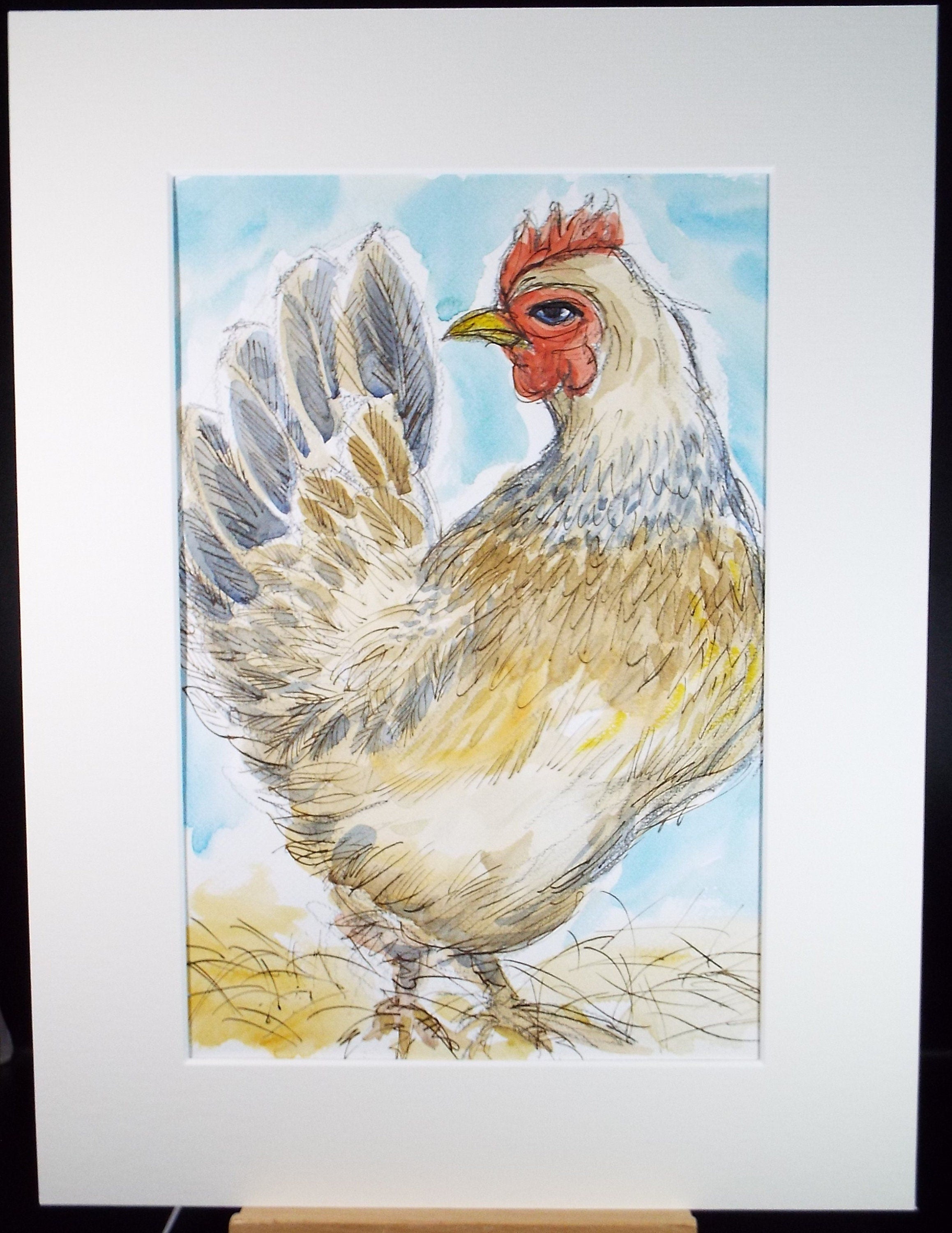 Original Watercolour,'Study of a Hen', 1990's, Ron Brooker
