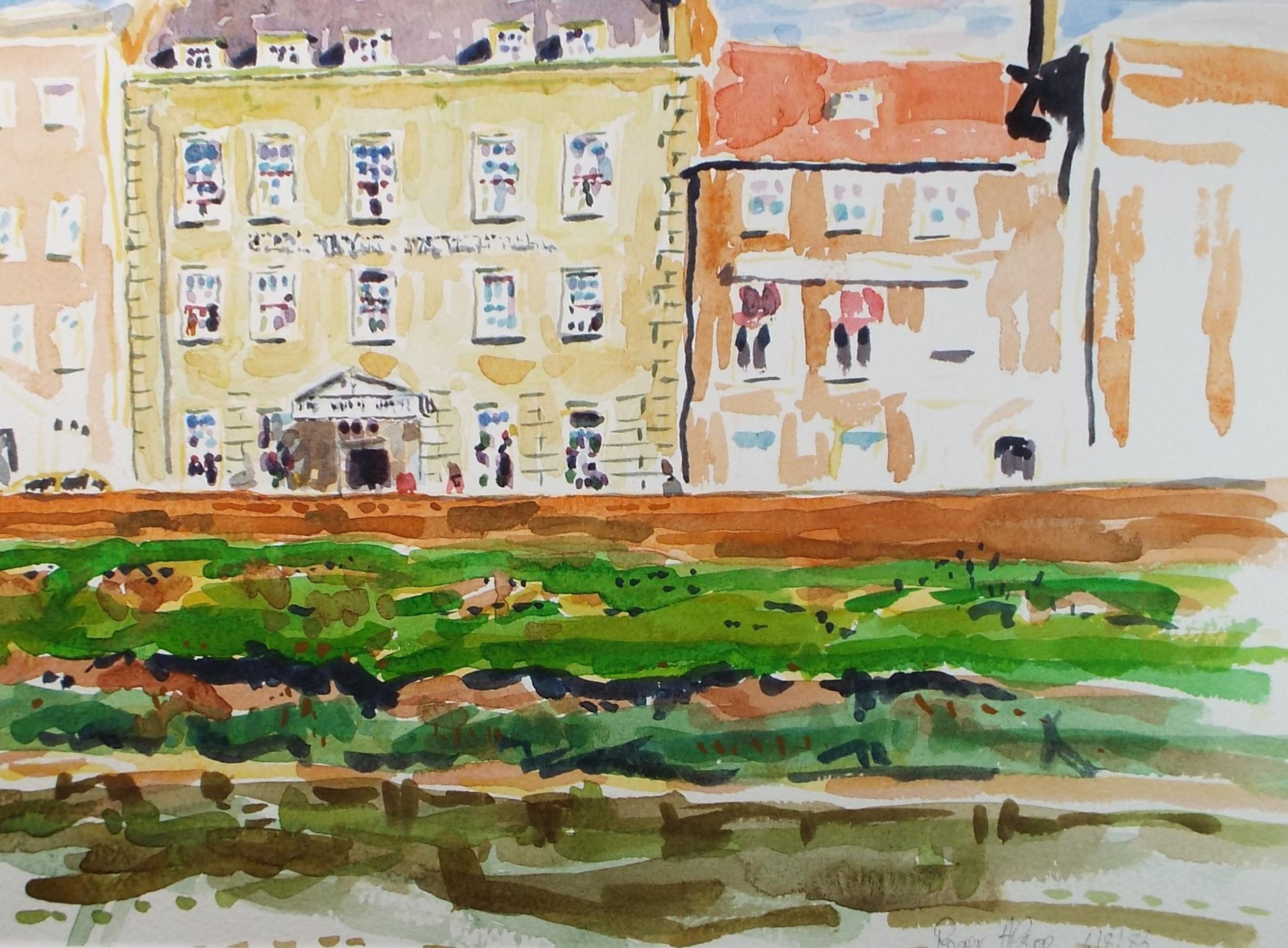 OOriginal Watercolour,'Street scene', Roger Alsop, dated 1986