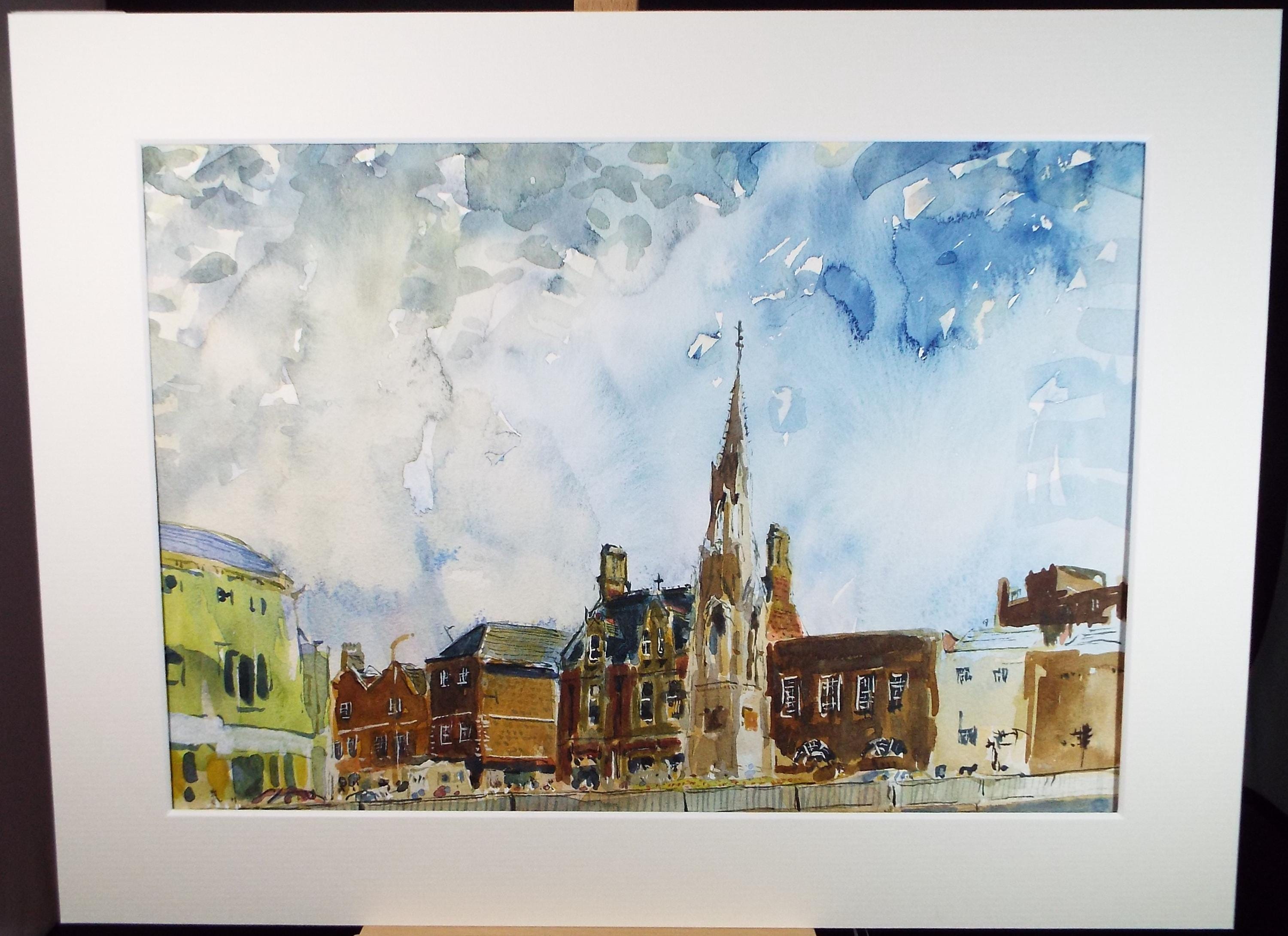 Original Watercolour,'Street scene', Roger Alsop, Dated 1988