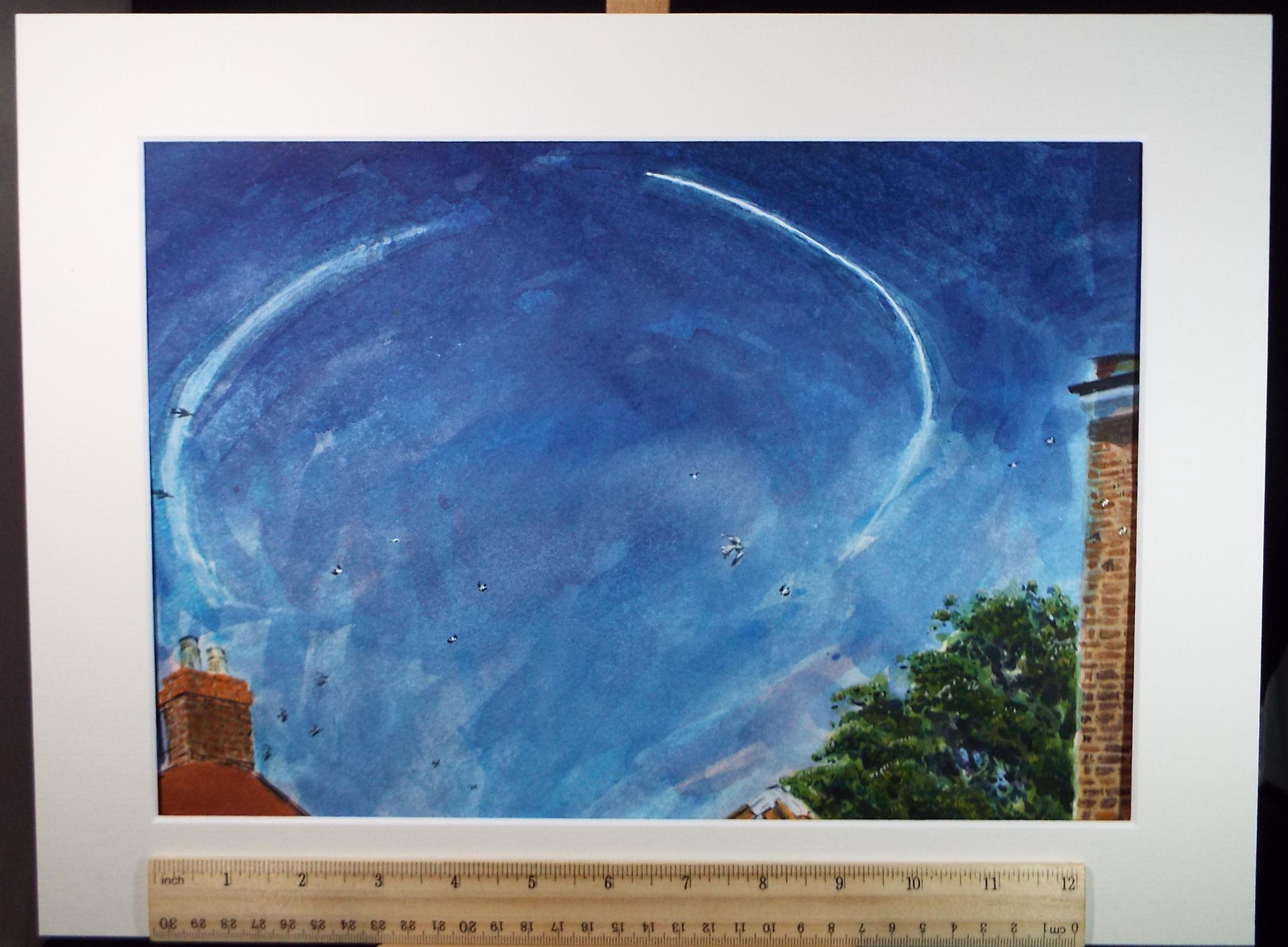 Original Watercolour,'Vapour Trails', Roger Alsop, Circa 1980's