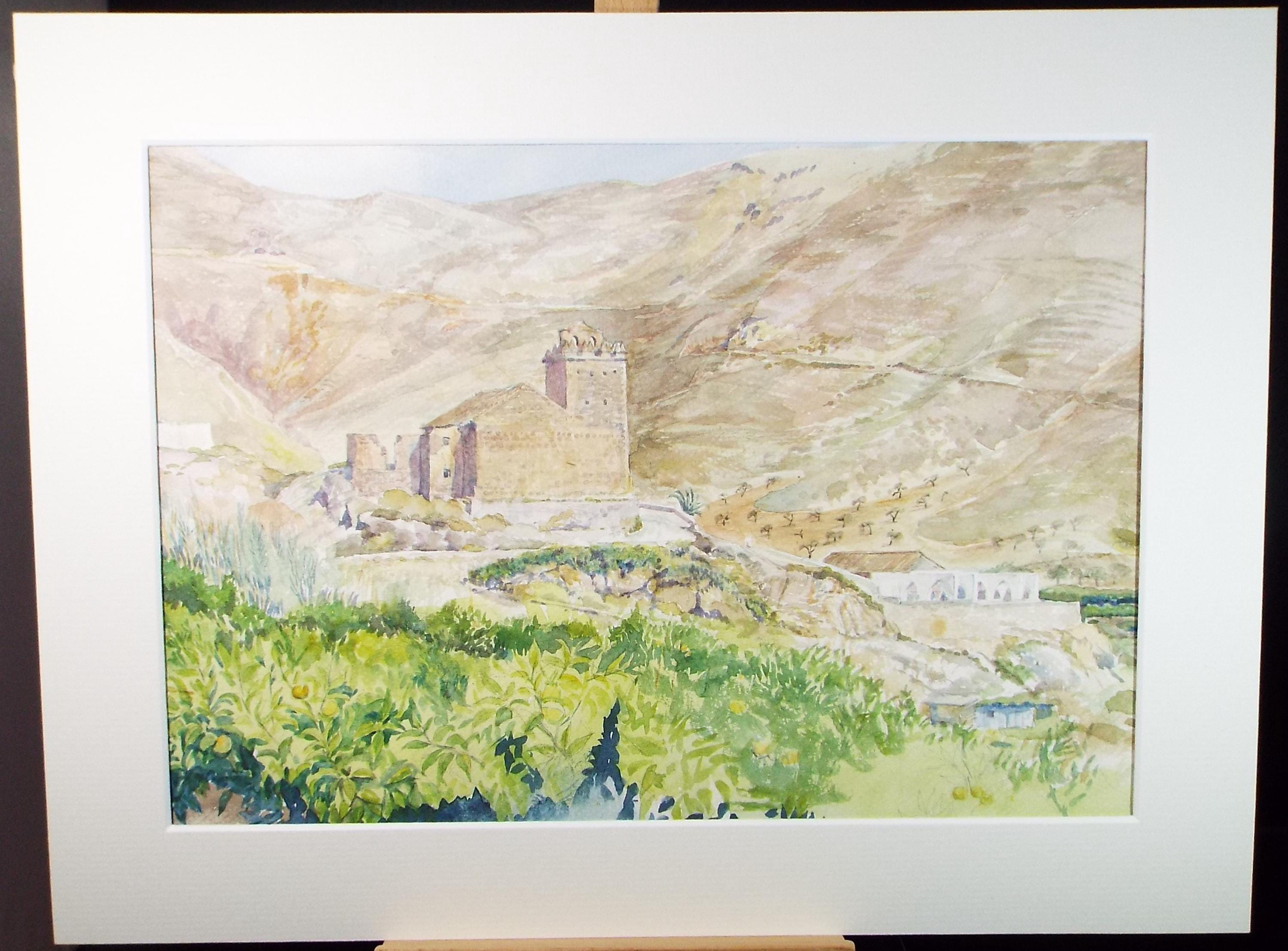 Original Watercolour,'Mountain Village', dated 1982 , Ron Brooker