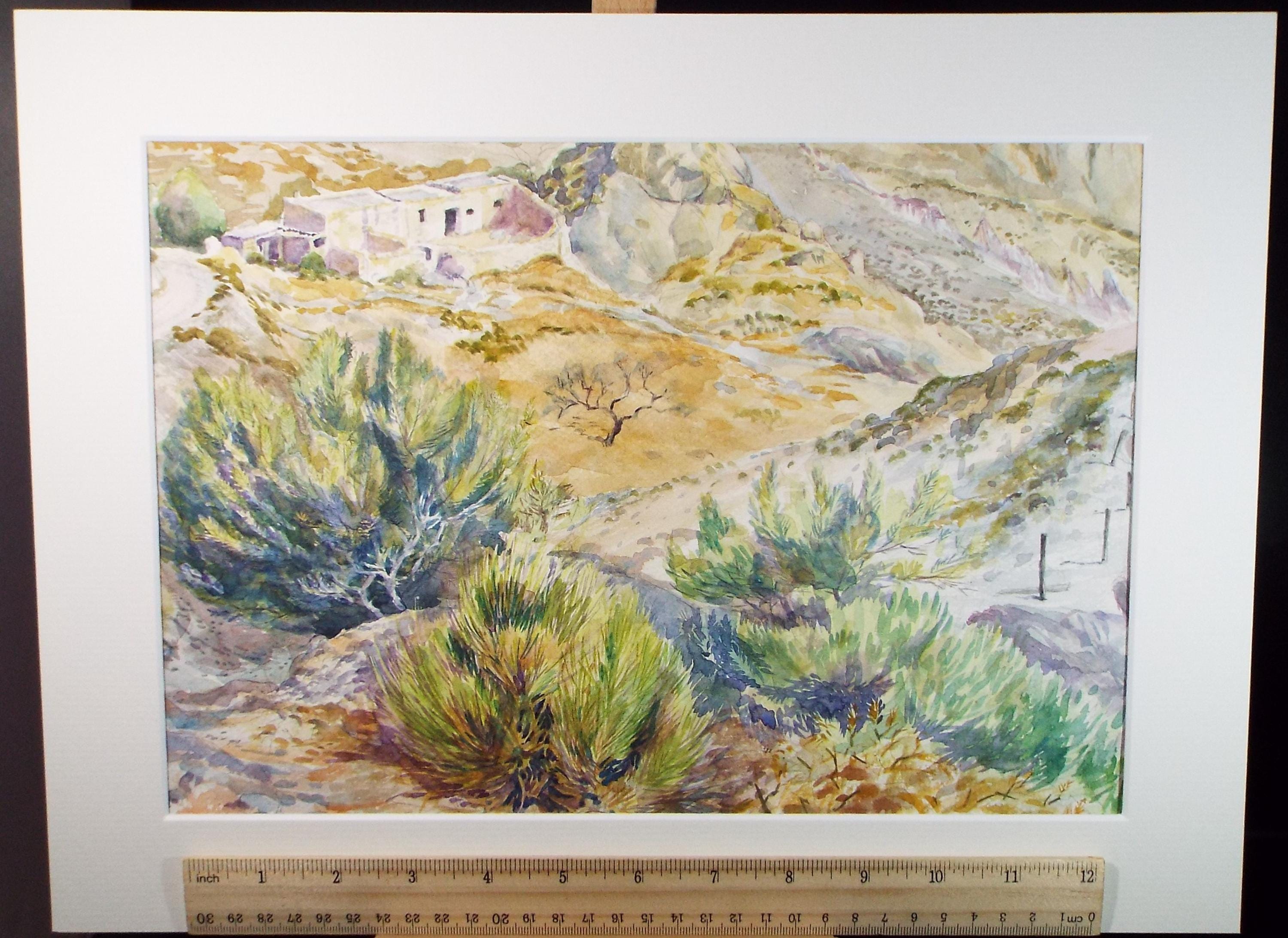 Original Watercolour,'Farmhouse', circa 1980's, Ron Brooker