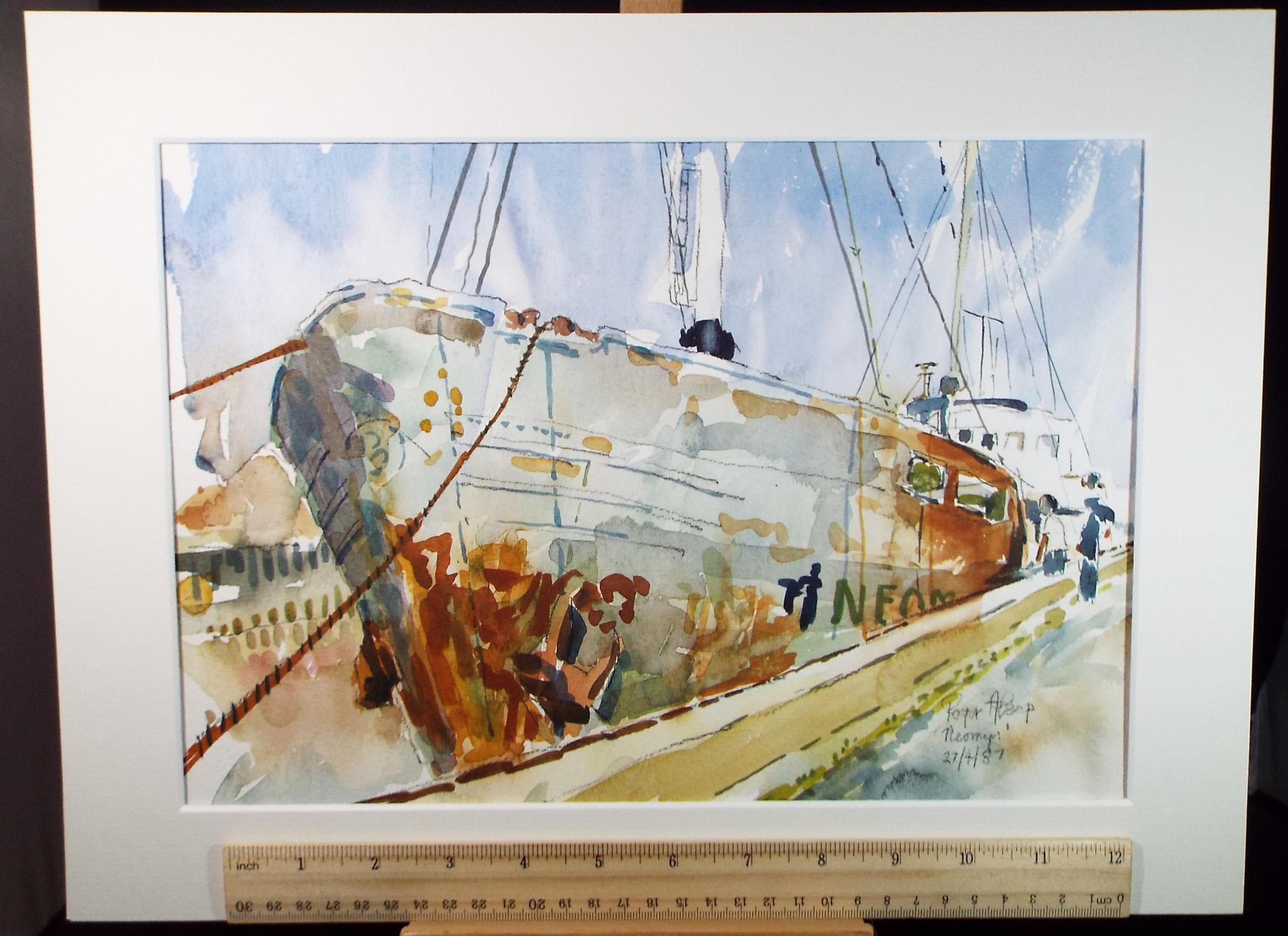 Original Watercolour,'Freighter Neomys', Roger Alsop, dated 1987