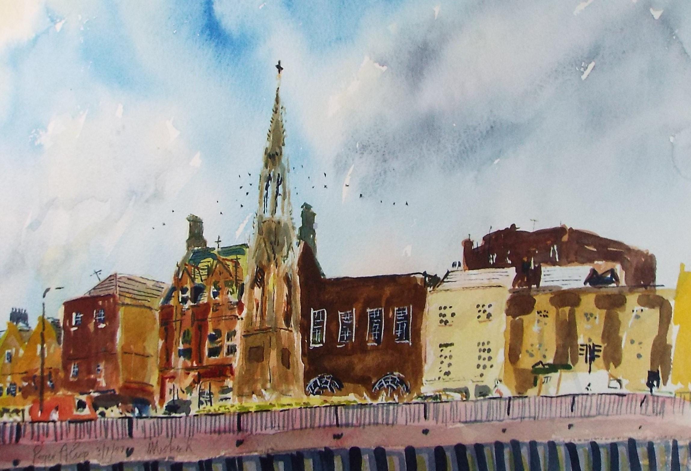 Original Watercolour, 'Wisbech', Roger Alsop, Dated 1987