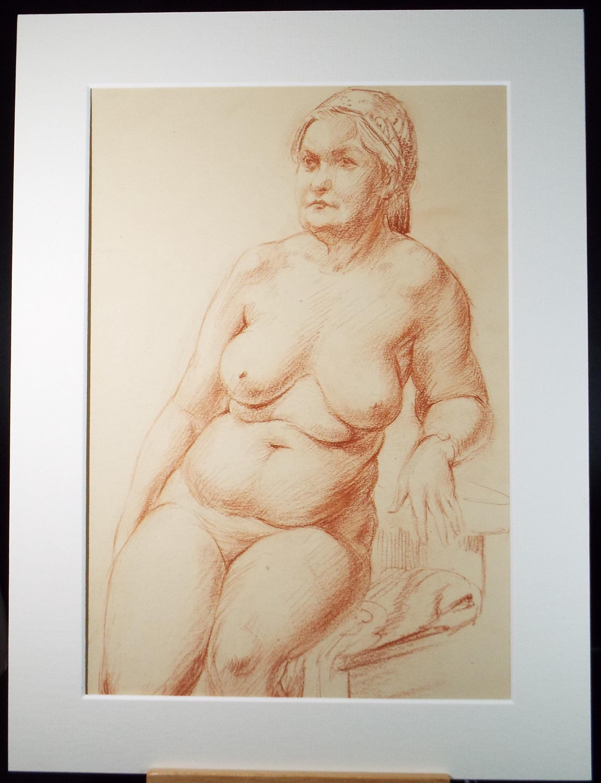 Pastel drawing 'Seated Nude', c1940s, Katherine Rose Edmead 1894-1976