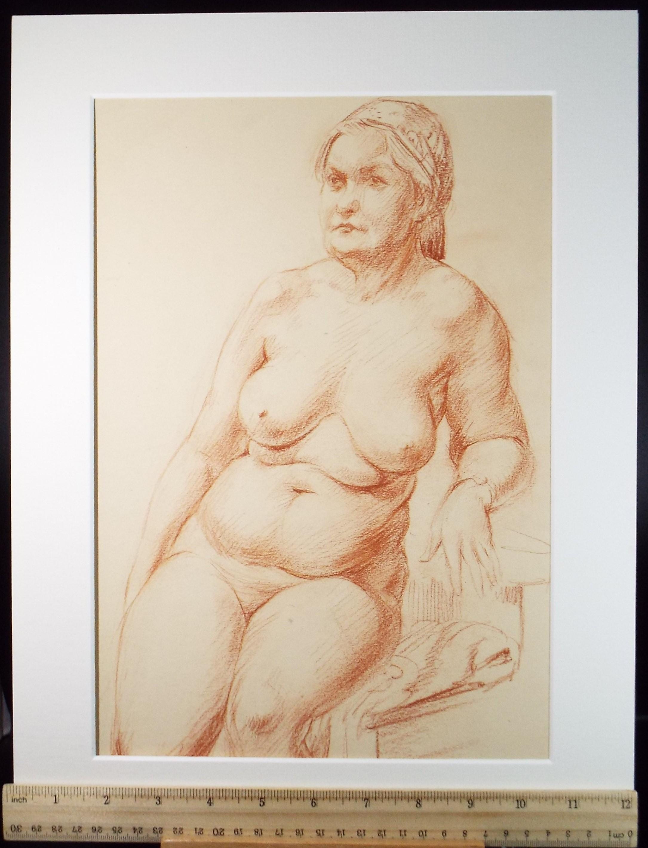 Pastel drawing 'Seated Nude', c1940s, Katherine Rose Edmead 1894-1976