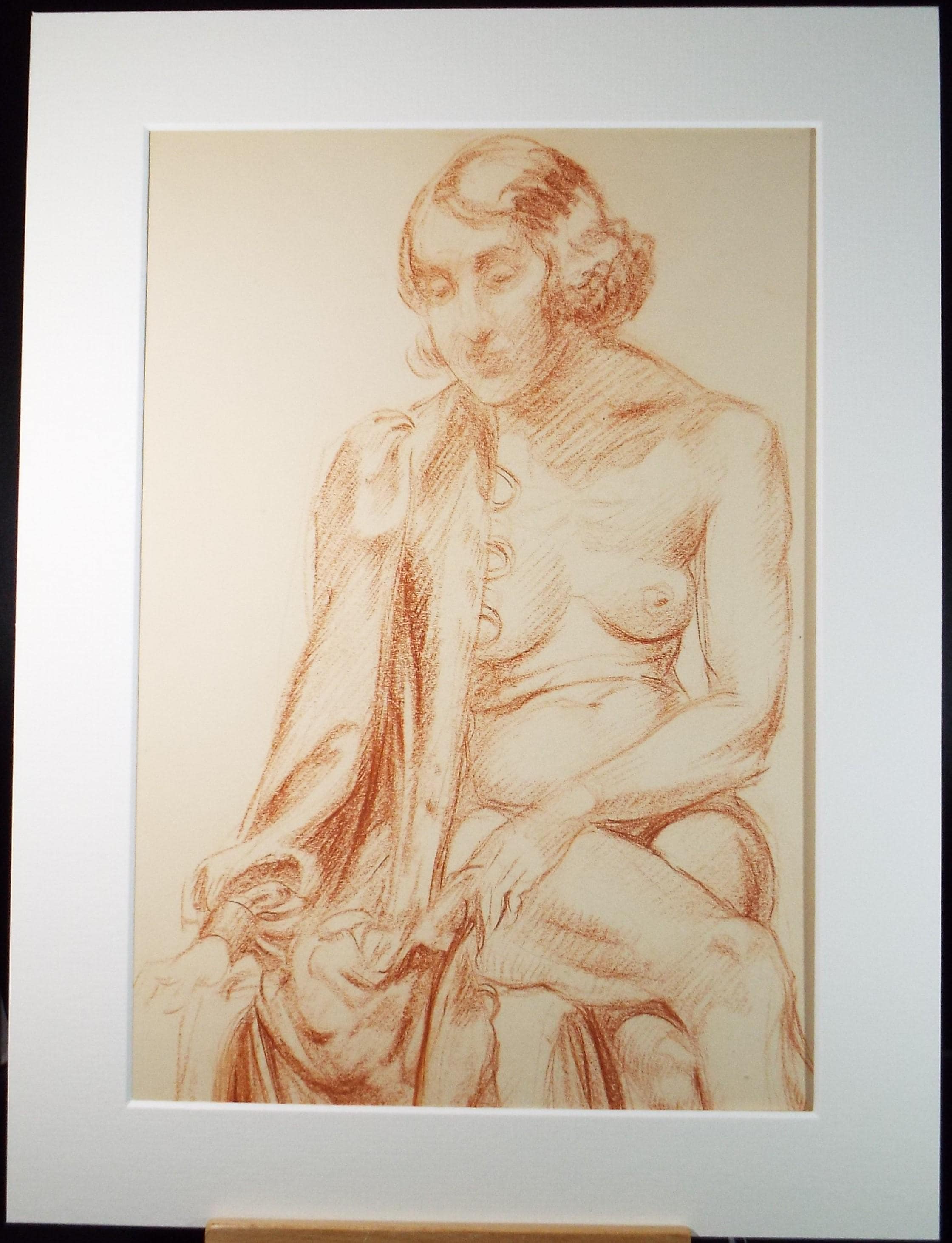Pastel drawing 'Seated Nude', c1940s, Katherine Rose Edmead 1894-1976