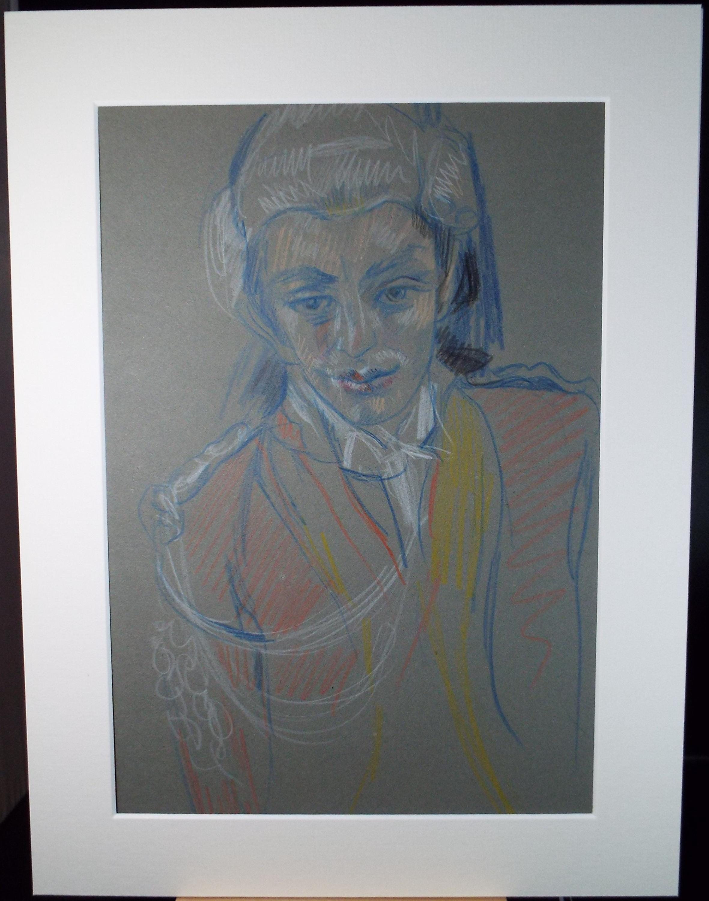 Original Pastel Drawing, 'Circus Performer', c1950s, Athene Andrade (1908-1973)