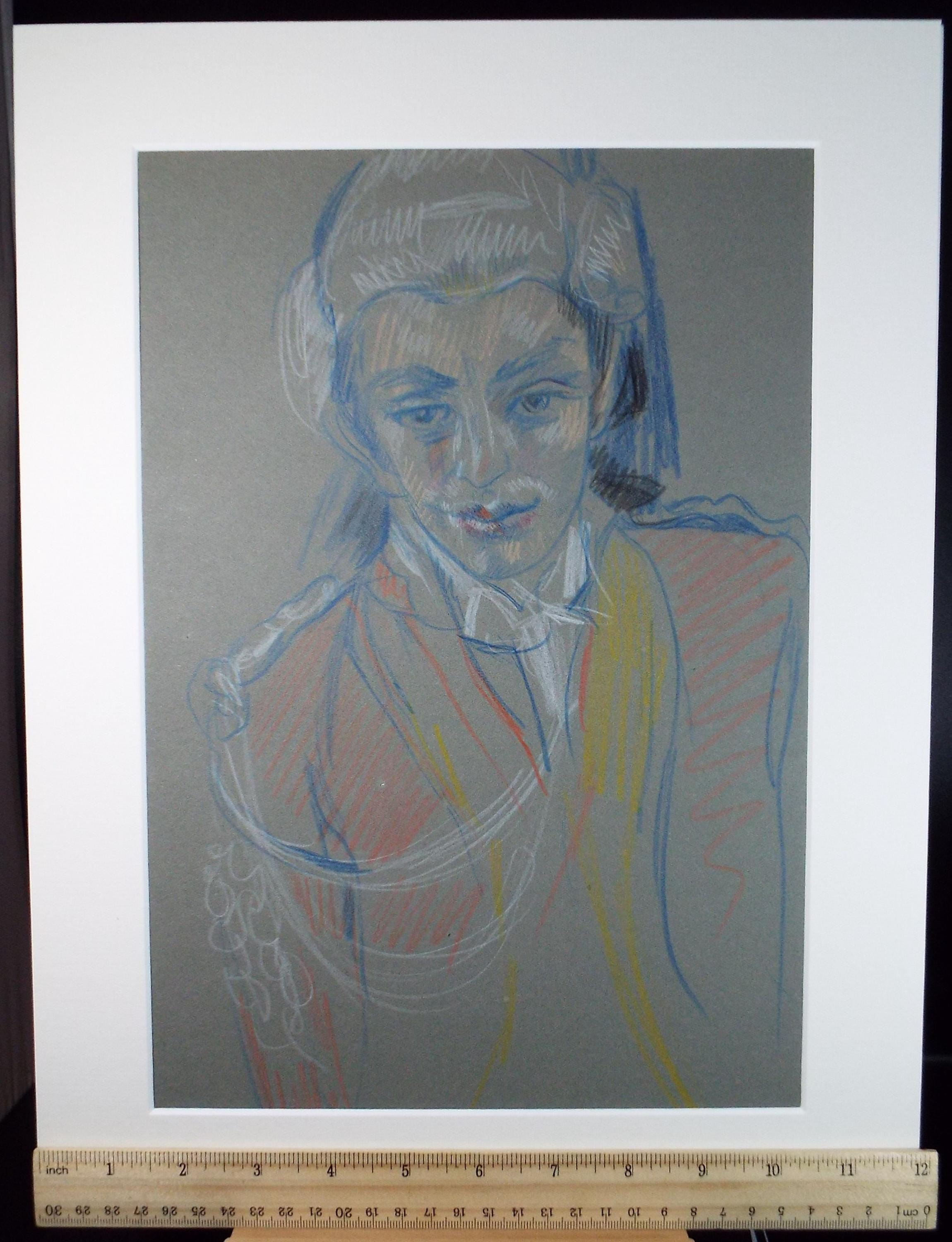 Original Pastel Drawing, 'Circus Performer', c1950s, Athene Andrade (1908-1973)