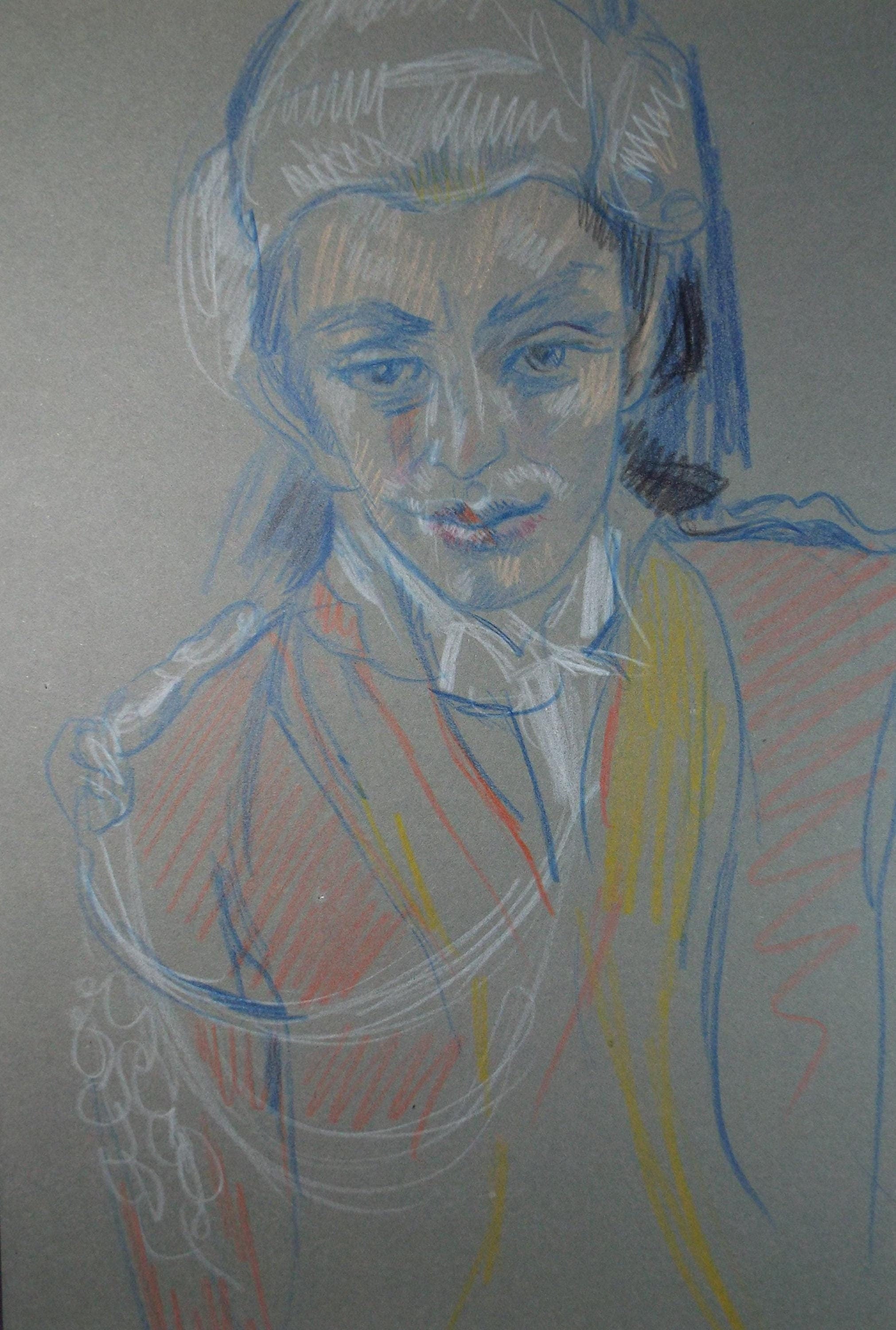 Original Pastel Drawing, 'Circus Performer', c1950s, Athene Andrade (1908-1973)