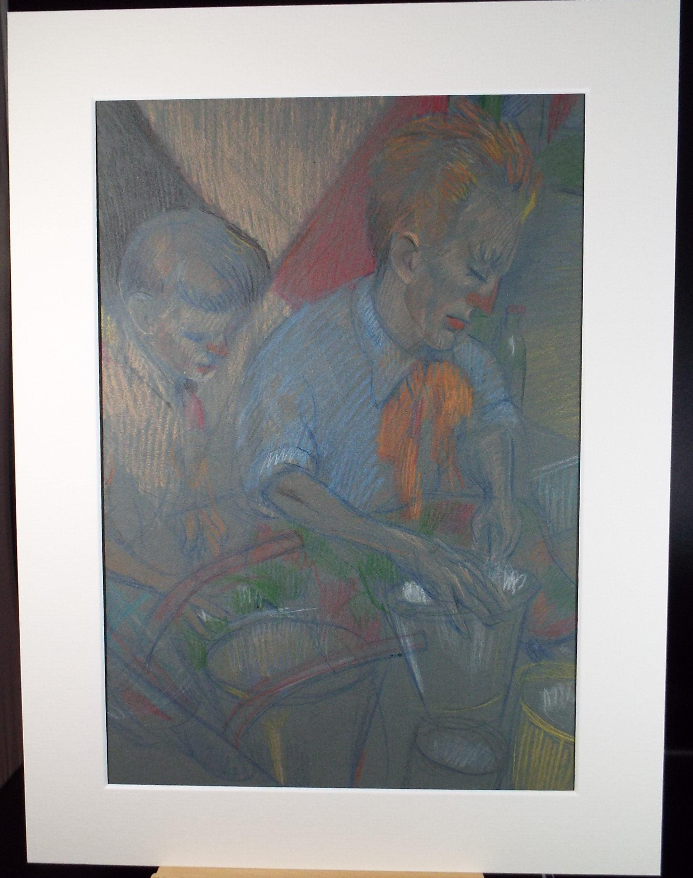 Original Pastel Drawing, 'Circus Performers', c1950s, Athene Andrade (1908-1973)