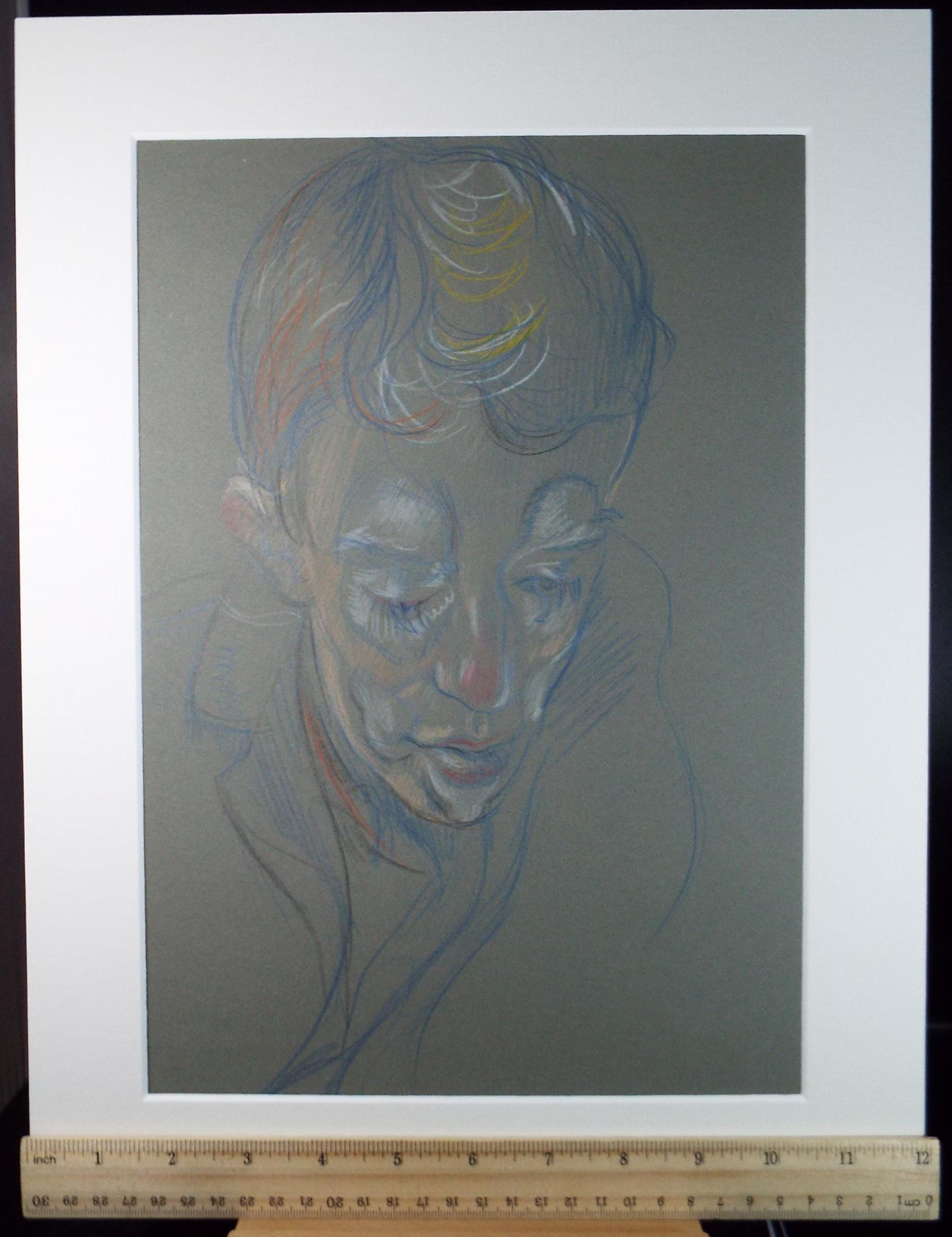 Original Pastel Drawing, 'Circus Clown', c1950s, Athene Andrade (1908-1973)
