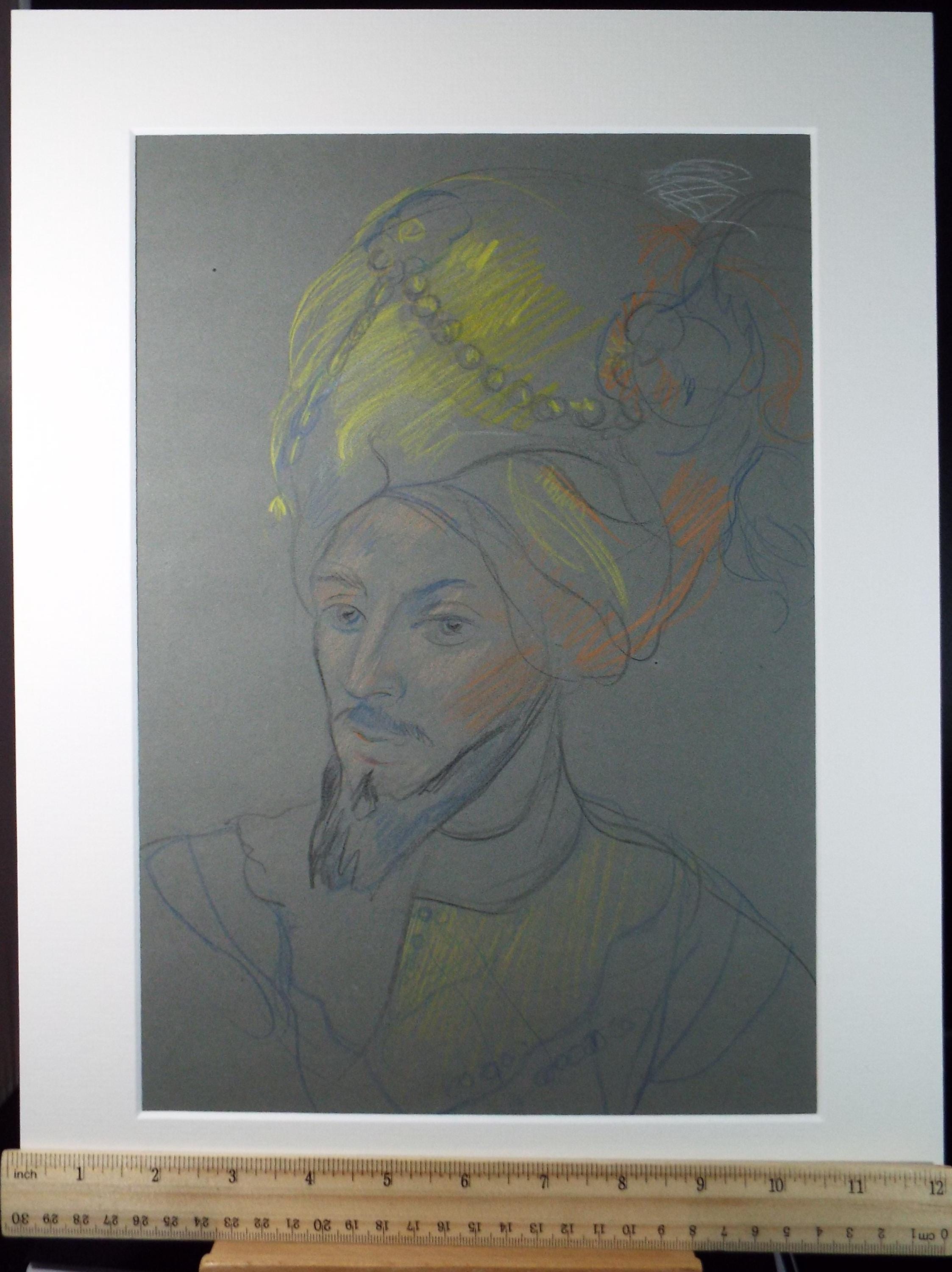 Original Pastel Drawing, 'Circus Performer', c1950s, Athene Andrade (1908-1973)