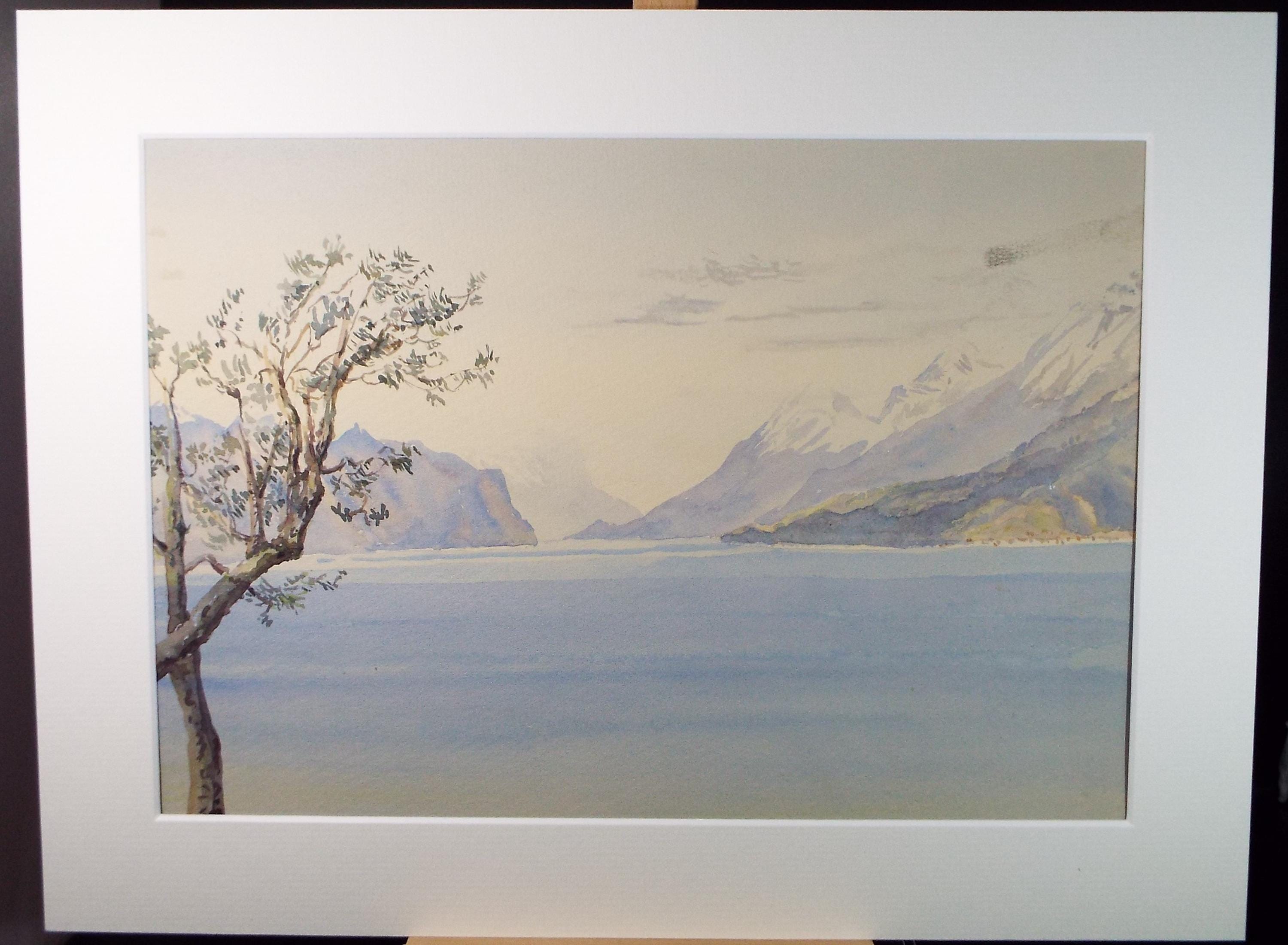 Original Watercolour , 'Lake Garda', dated 1910, artist Unknown