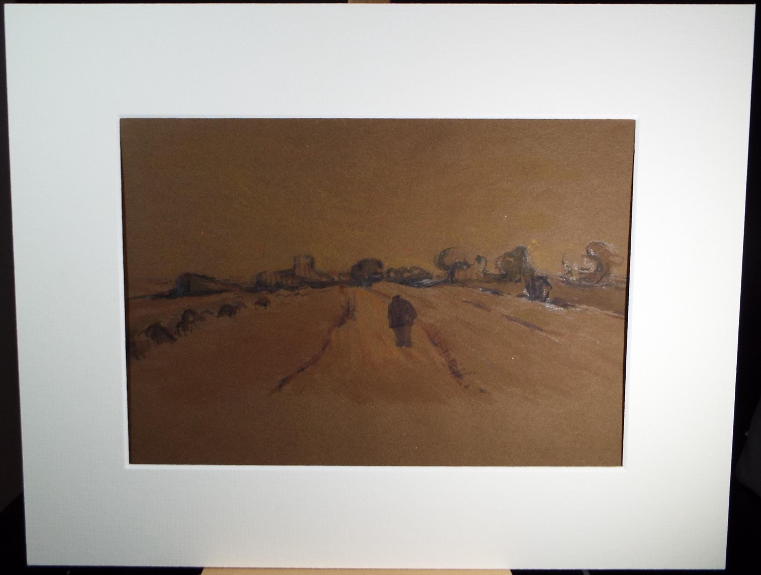 Original watercolour, 'Farmer's Field', 1990's, Mariota Bosanquet 1923 -2022
