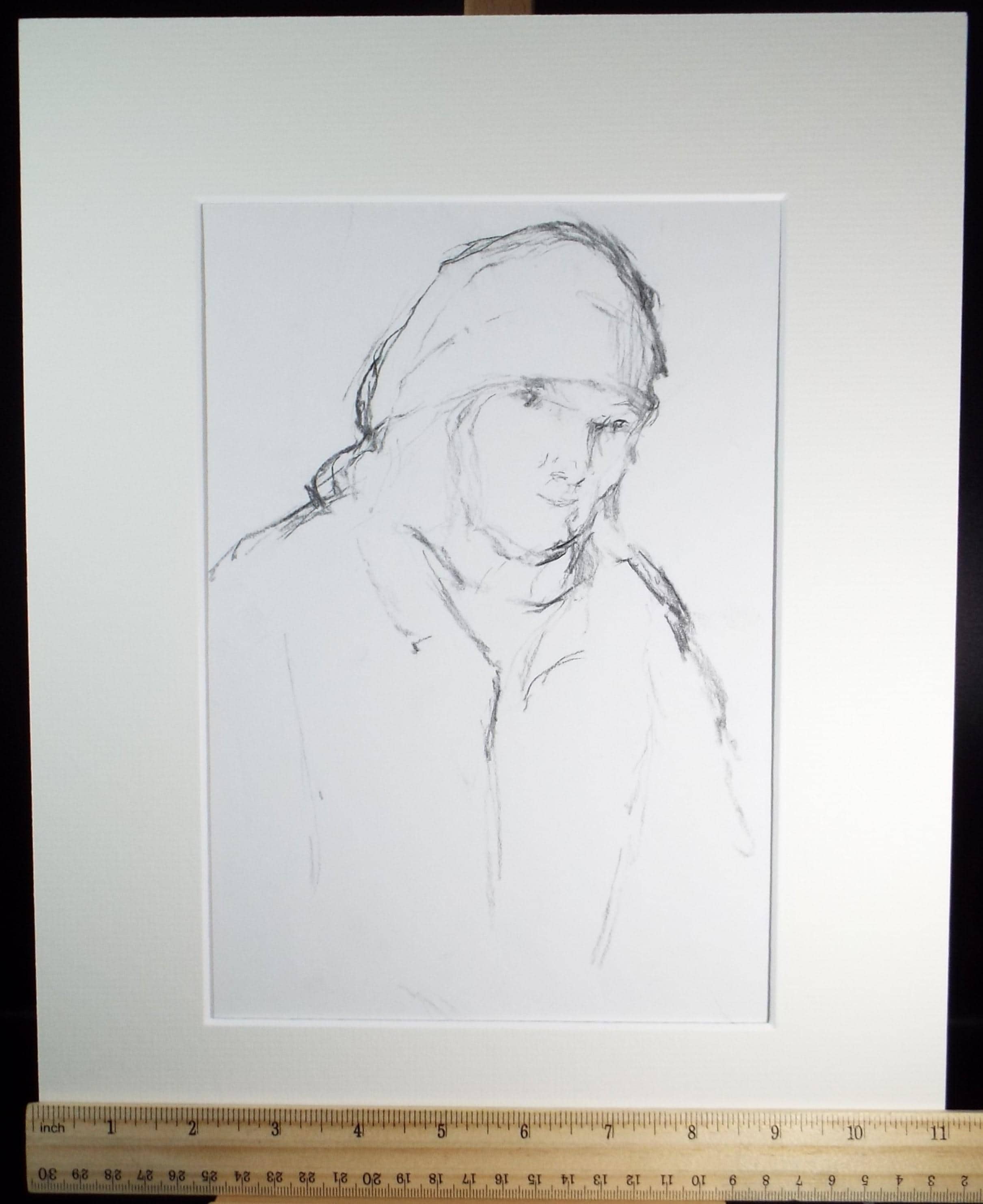 Original Pastel, 'Woman in a Headscarf', 1990's, Mariota Bosanquet 1923 -2022