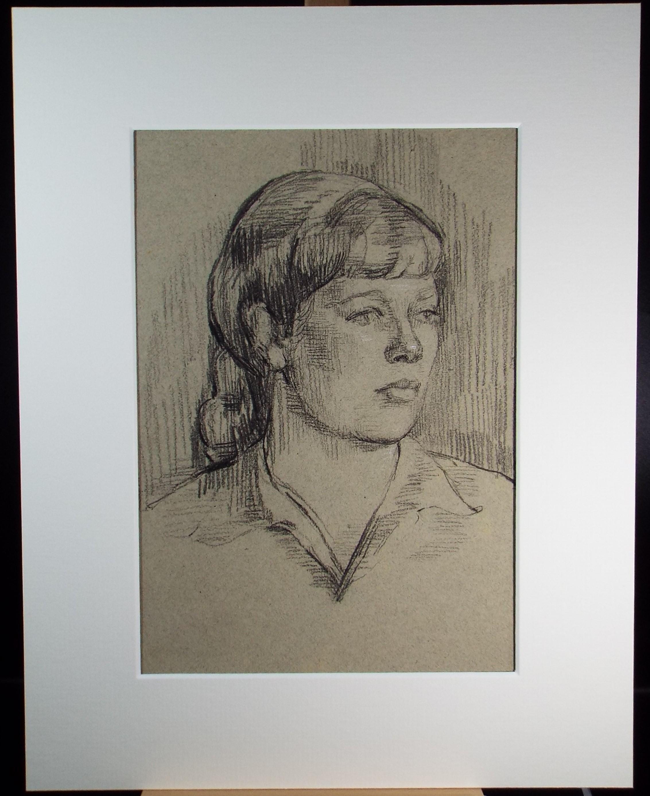Original Pastel Sketch,'Portrait of a Woman', Hilda Burford (1887-1957), 1950's