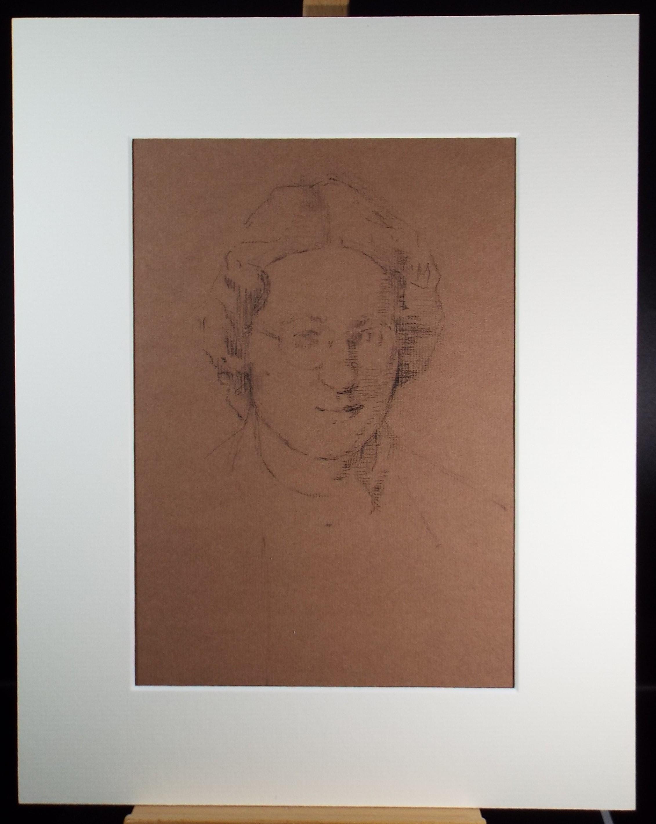 Original Pastel Sketch,'Portrait of a Woman', Hilda Burford (1887-1957), 1950's