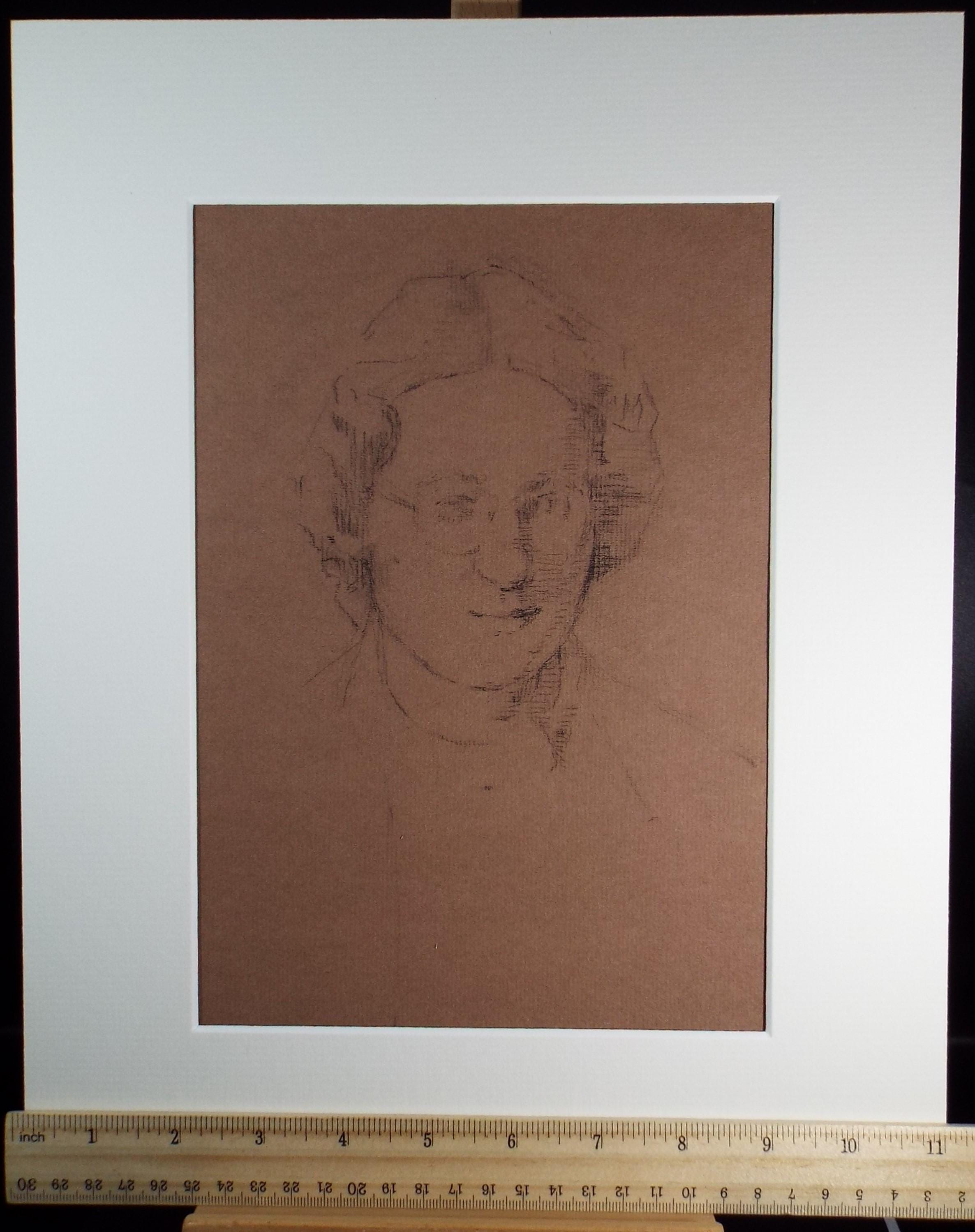 Original Pastel Sketch,'Portrait of a Woman', Hilda Burford (1887-1957), 1950's