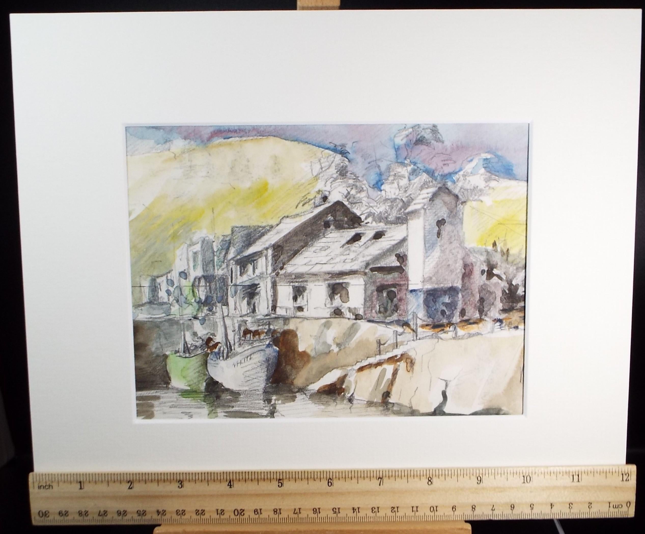 Original Watercolour & Pencil, 'Bangor, North Wales', Artist Unknown, dated 1976