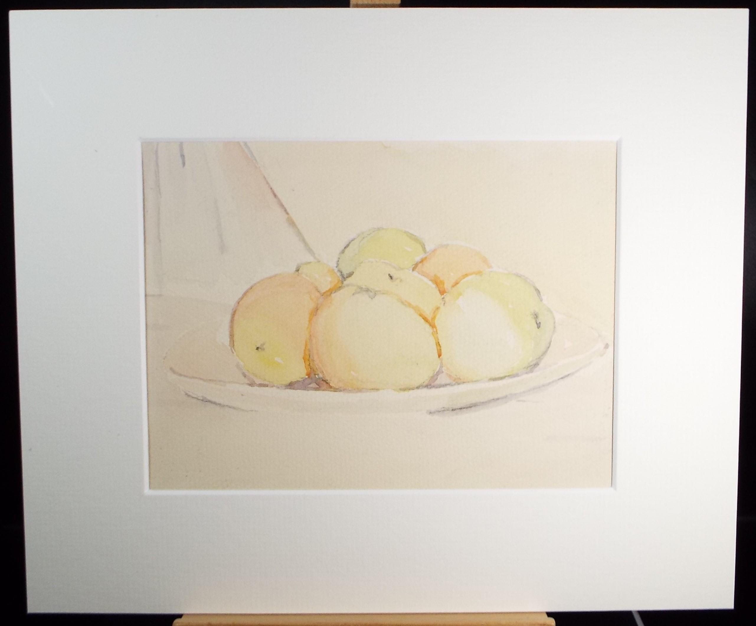 Original Watercolour 'Still life of Oranges', 1990, Mariota Bosanquet 1923 -2022