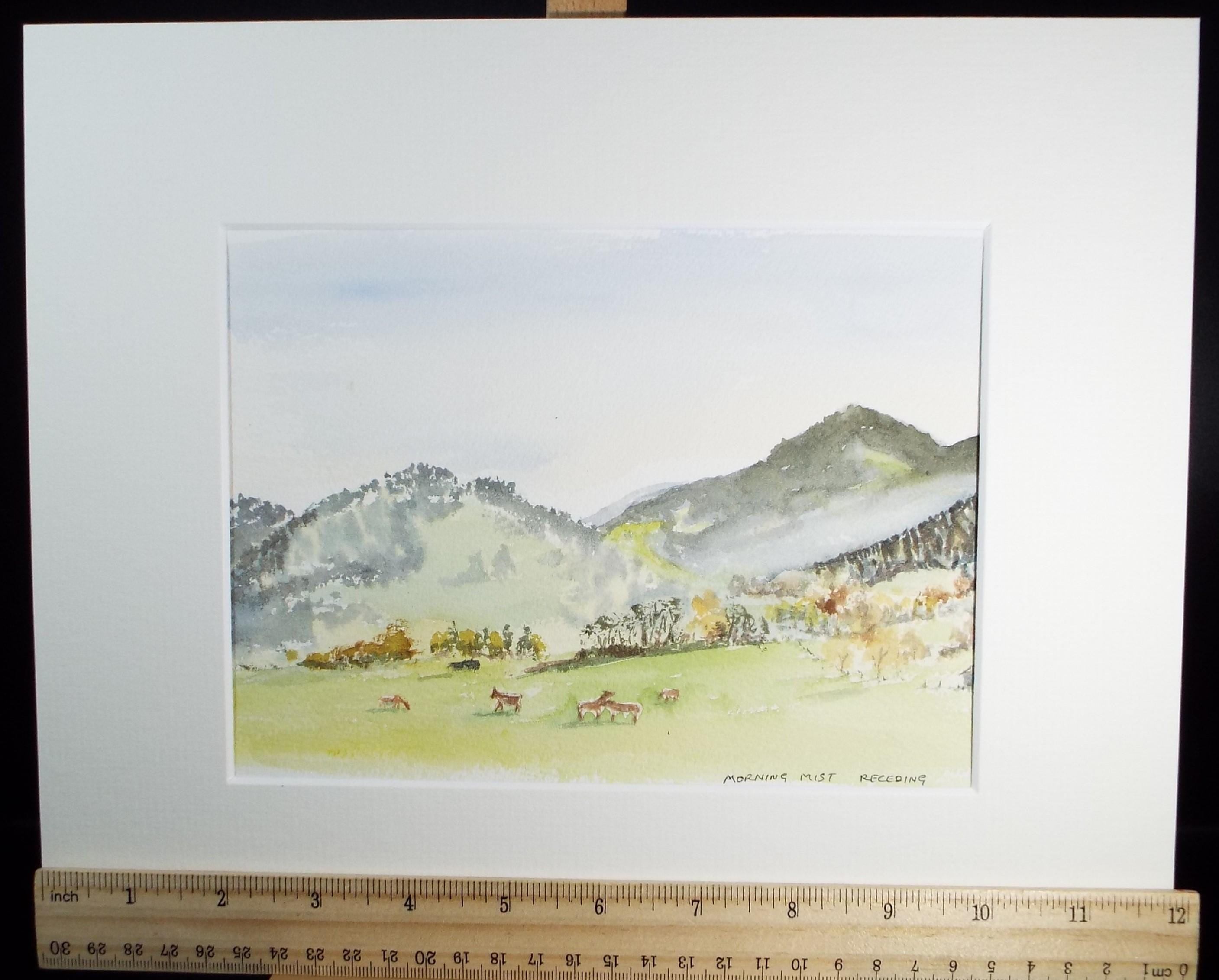 Original Watercolour, 'Morning Mist Receeding', 1990's, Unknown artist
