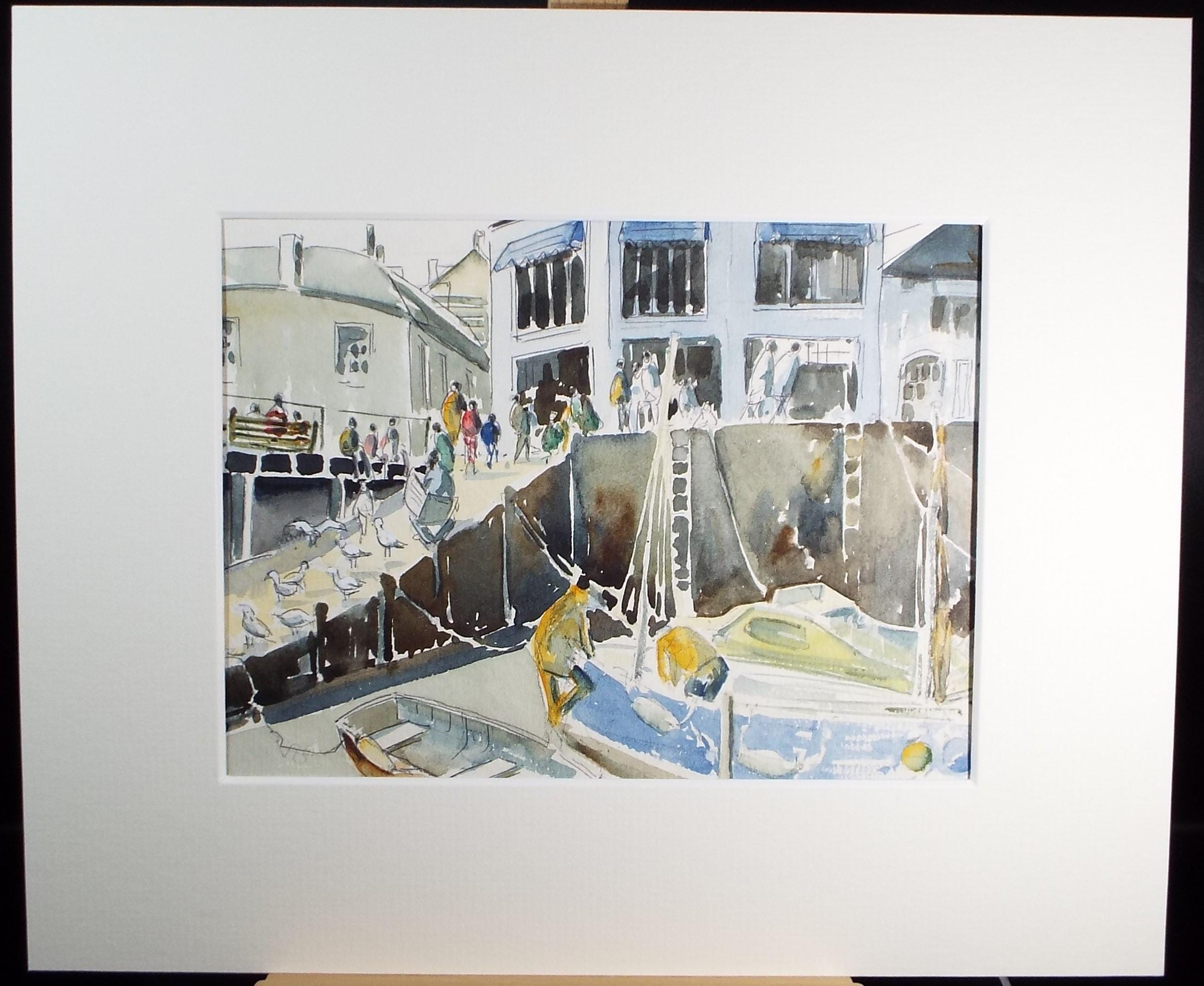 Original Watercolour, 'Padstow', June Bevan, c1990's