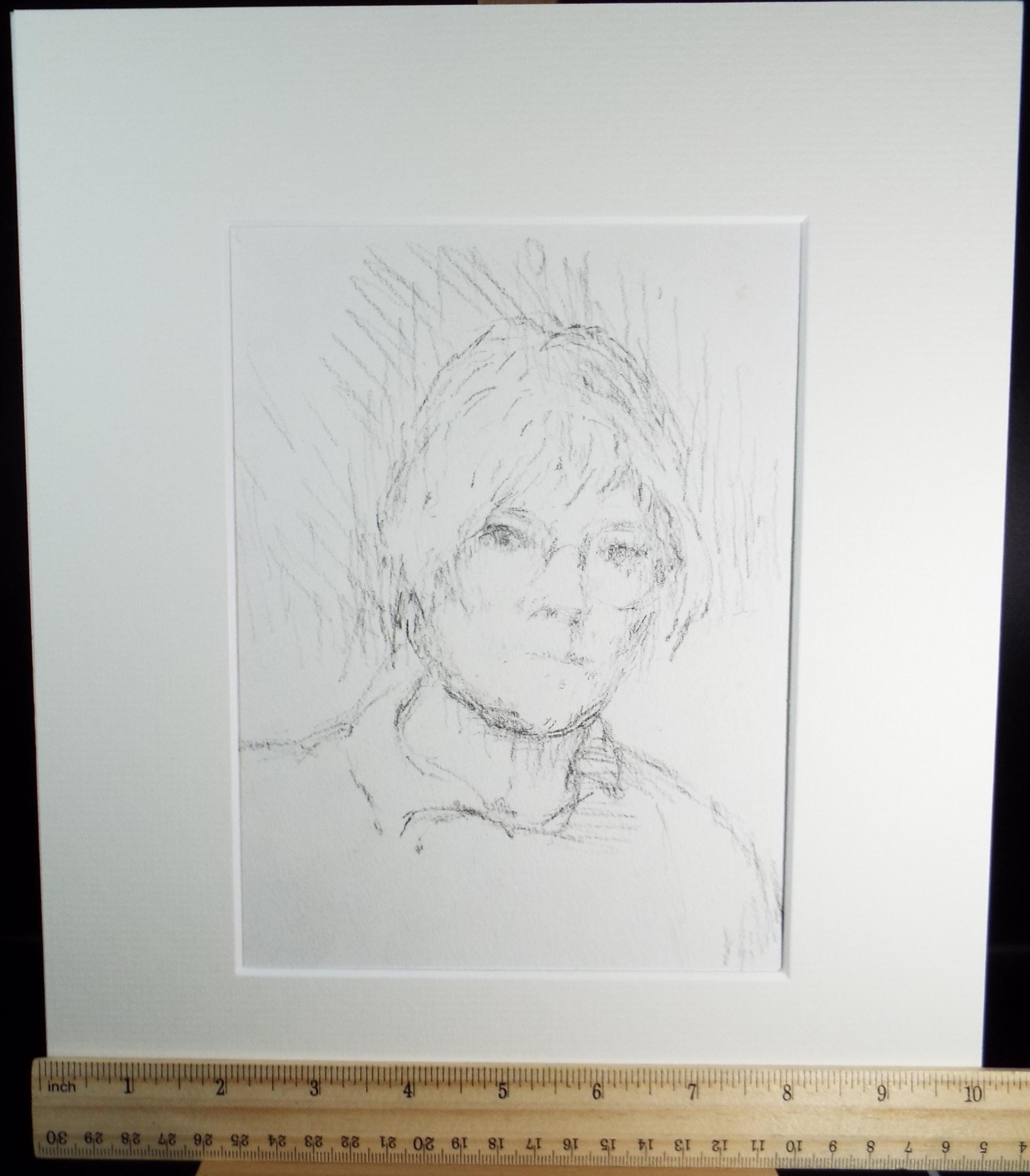 Pencil drawing, 'Portrait of a Woman, 1990's, Mariota Bosanquet 1923 -2022