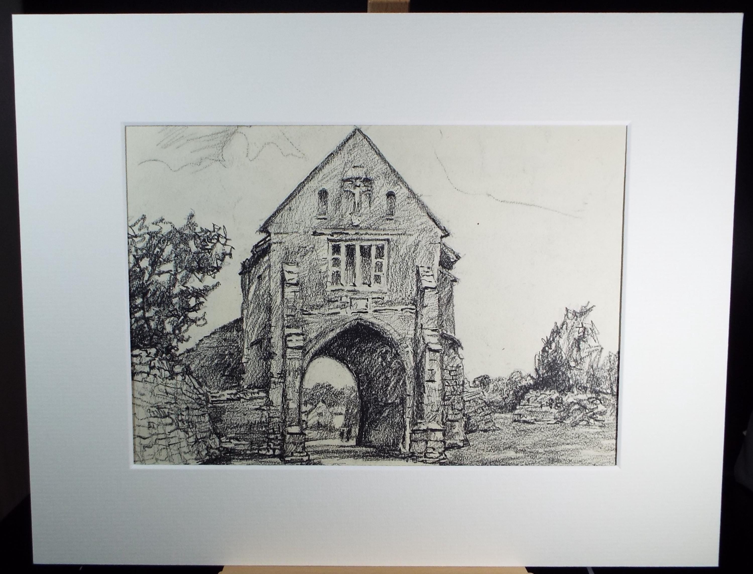 Original pastel drawing, 'Cleeve Abbey', dated 1971, R.A Andrew-Jones