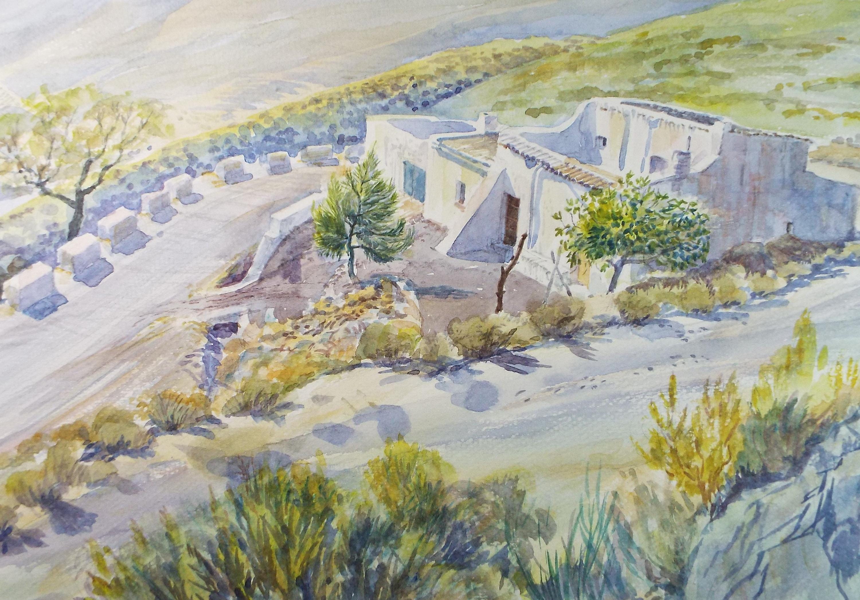 Original Watercolour,'Farmhouse' circa 1980's, Ron Brooker