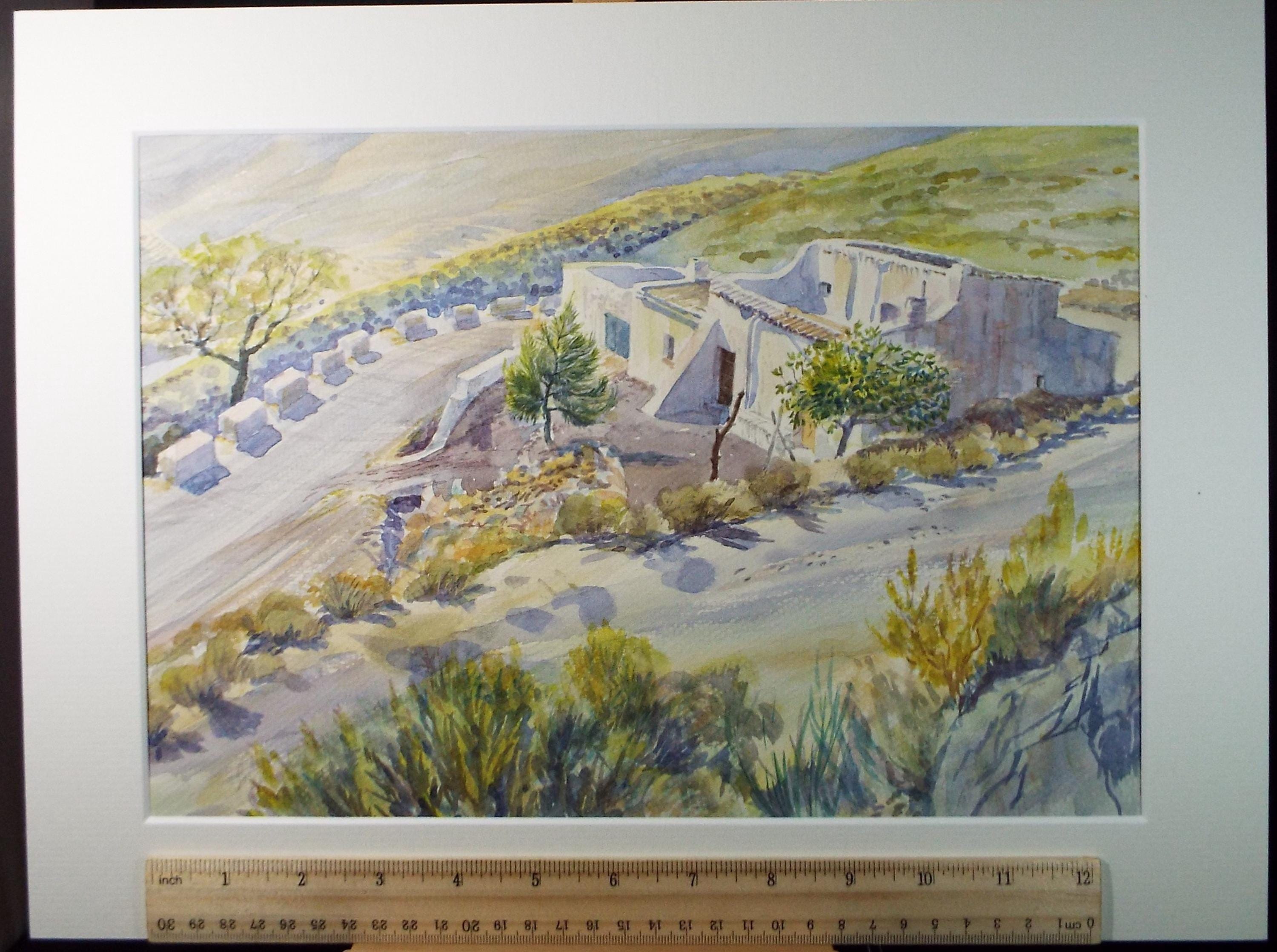 Original Watercolour,'Farmhouse' circa 1980's, Ron Brooker
