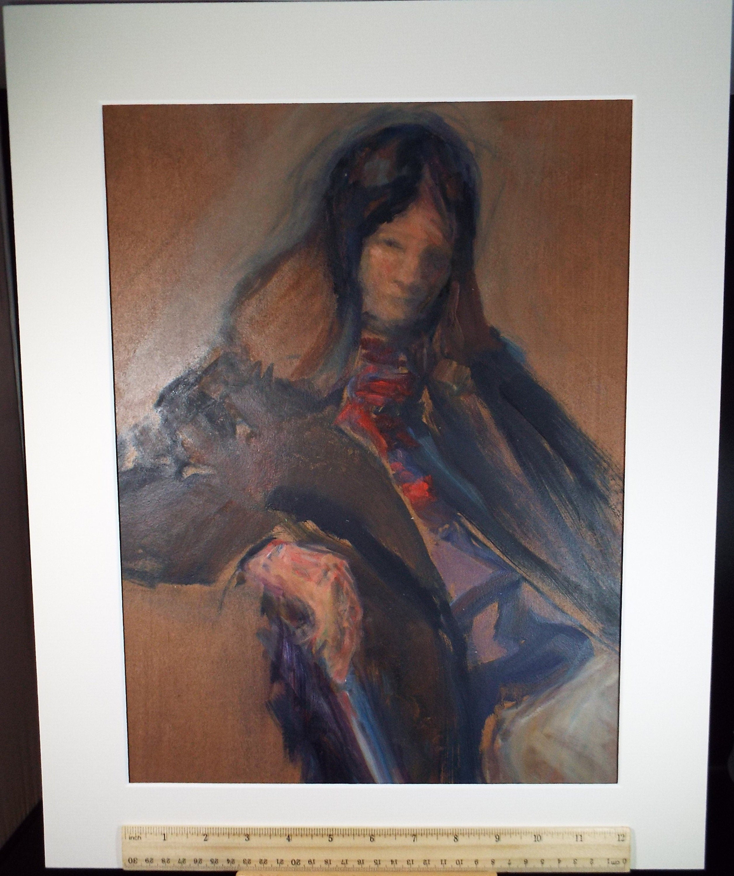 Original Oil & Acrylic 'Portrait of a Woman', Circa 1980's, Artist unknown