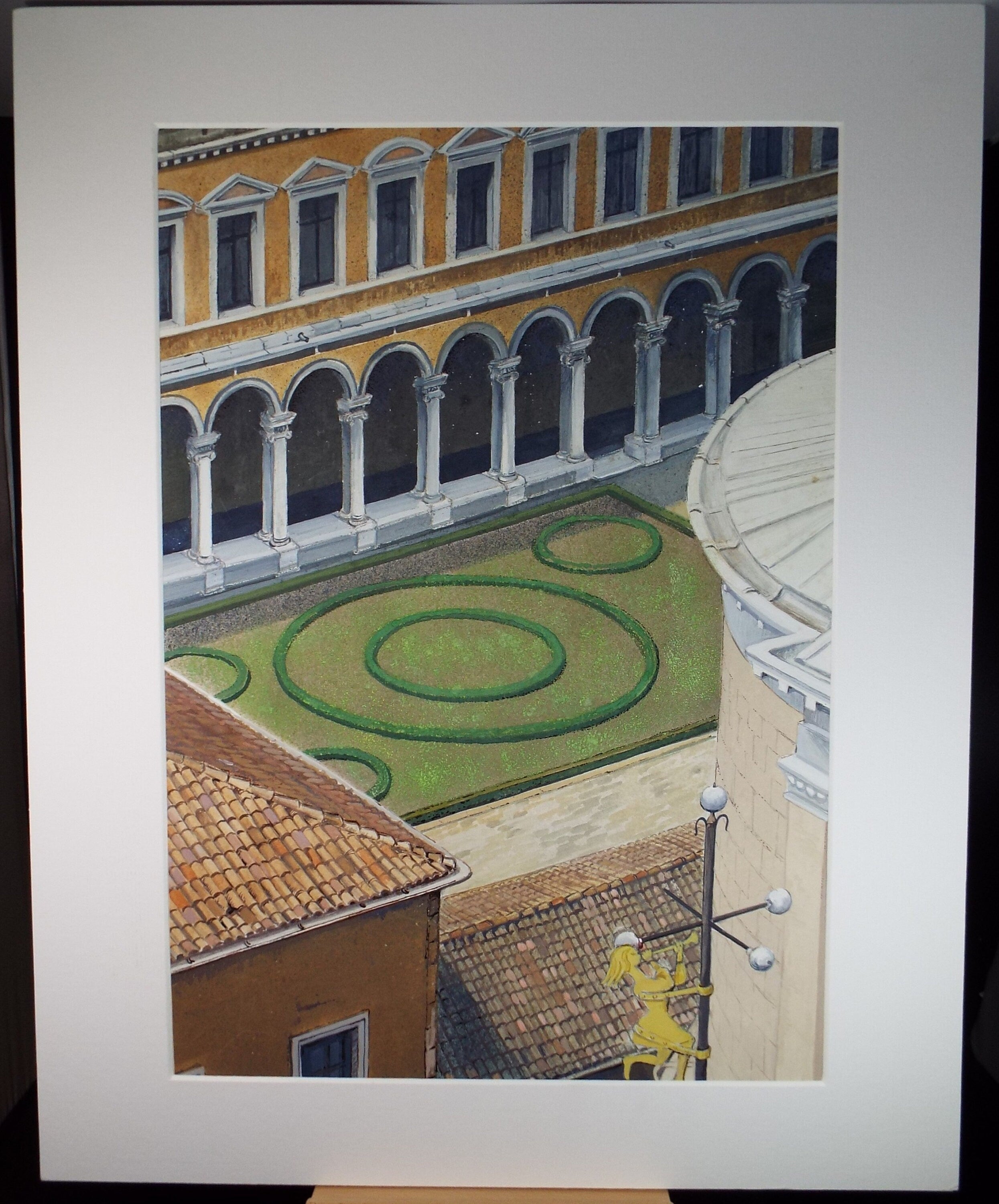 Original Watercolour, 'Italian Cloisters', Falconer Houston, Circa 1990's