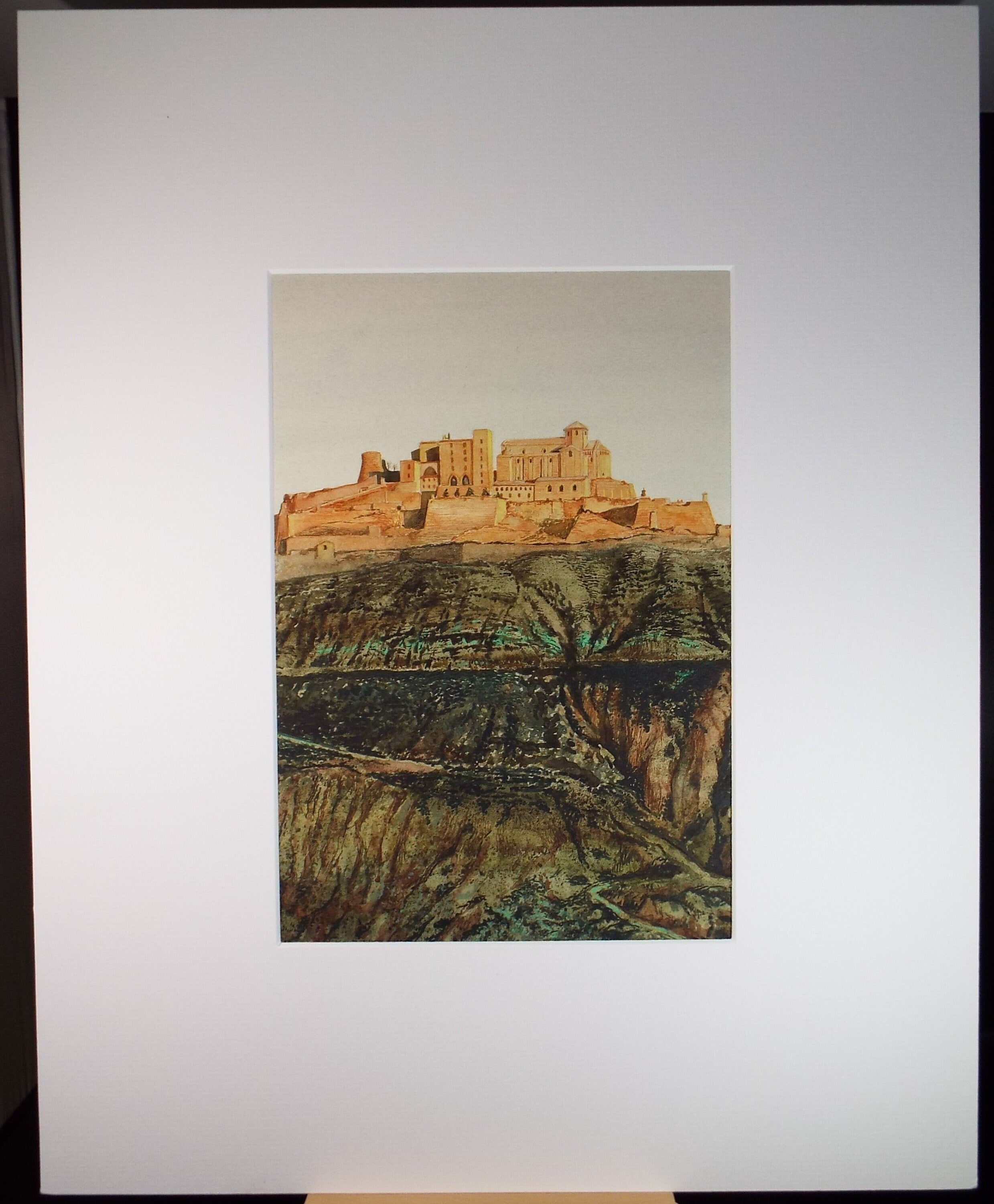 Original Watercolour, 'Hilltop Town', Falconer Houston, Dated 1990