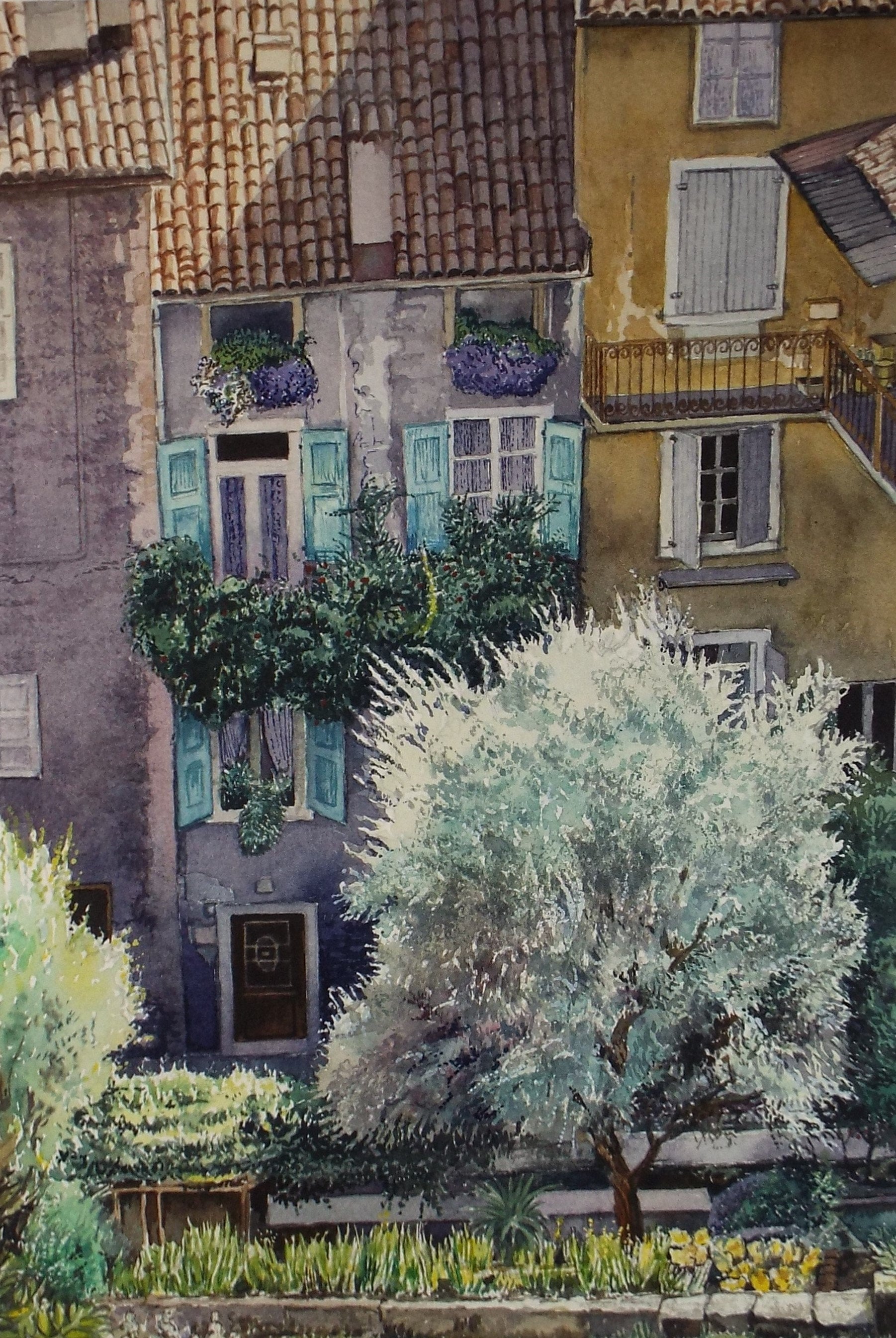 Original Watercolour, 'At Lake Garda', Falconer Houston, Dated 1999