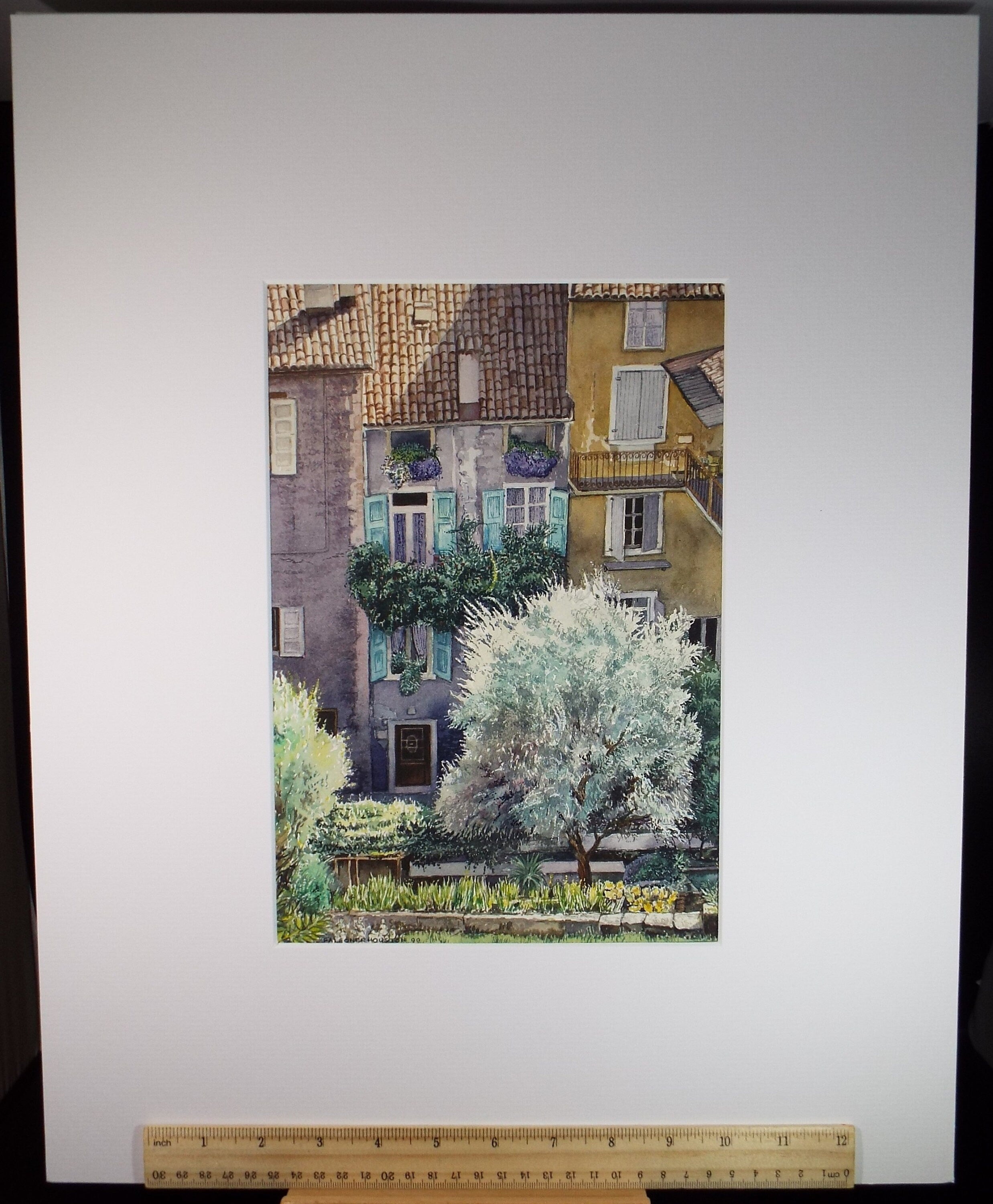 Original Watercolour, 'At Lake Garda', Falconer Houston, Dated 1999