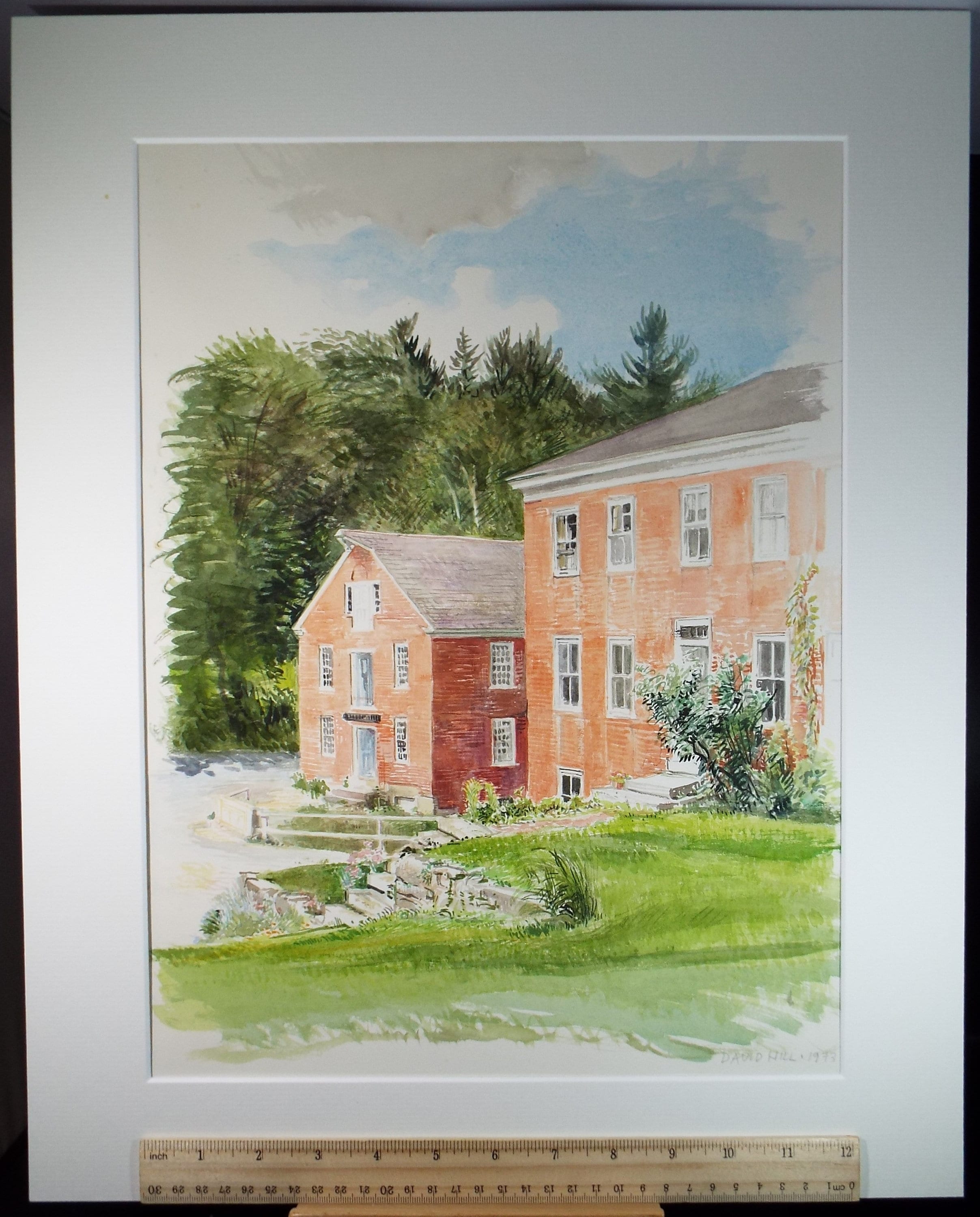 Original Watercolour on Paper, 'Red Brick Buildings', David Hill (1914-1977)