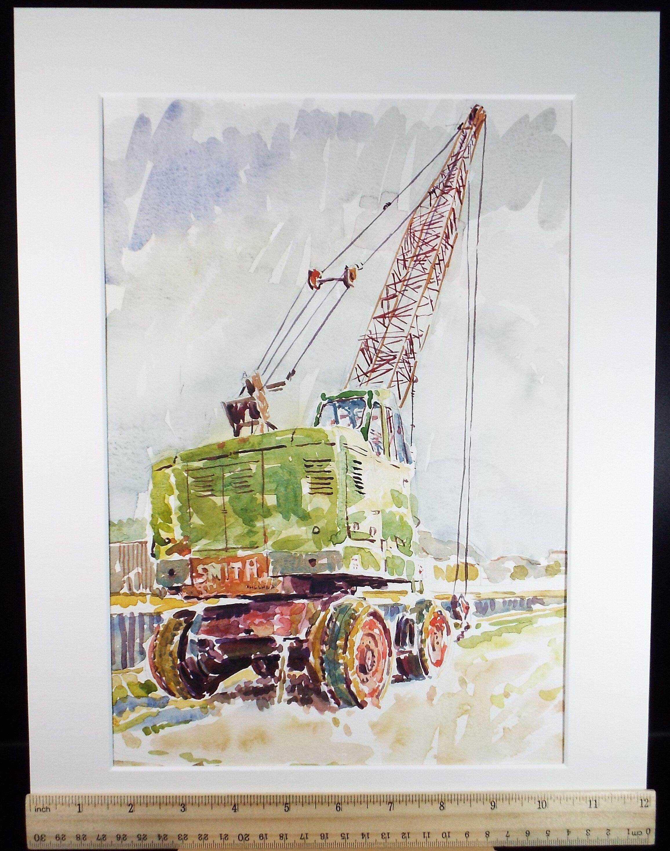 Original Watercolour,'Smith's Mobile Crane', Roger Alsop, dated 1986