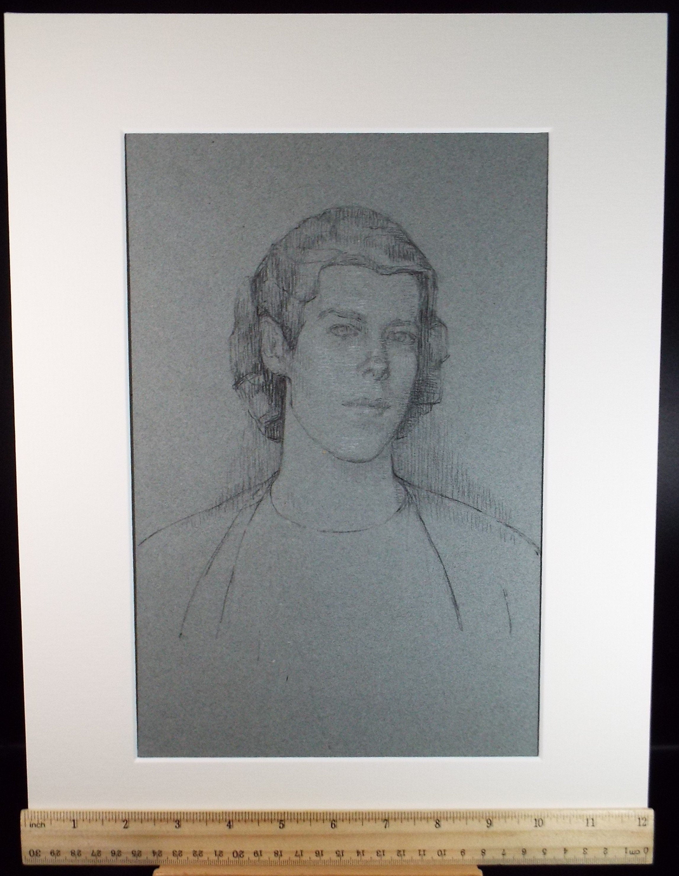 Original Pastel Sketch,'Woman in a Cape', Hilda Burford (1887-1957), 1940's