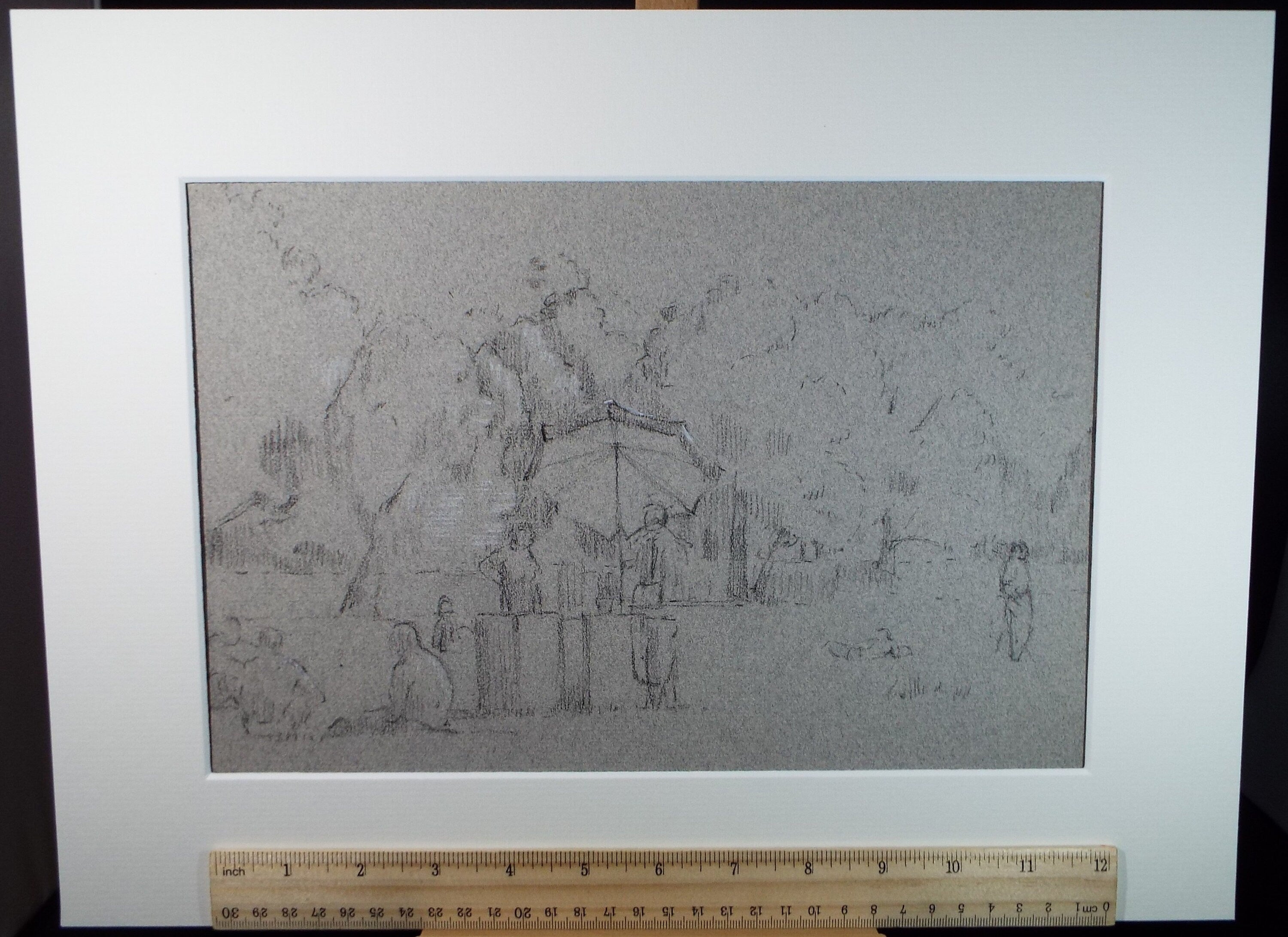 Original Pastel, 'Picnic in the Park', Circa 1990, Mariota Bosanquet 1923 -2022