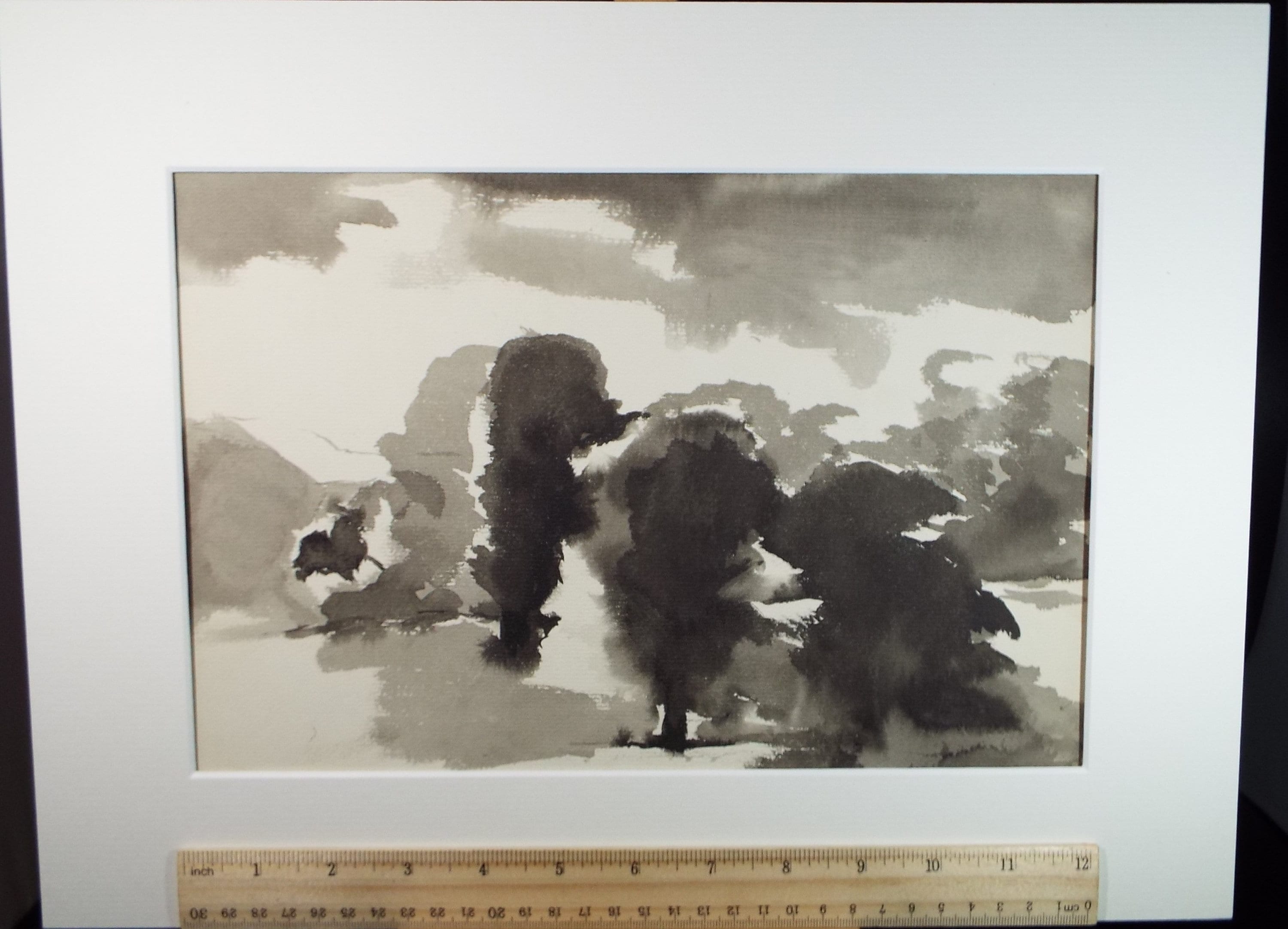Original Watercolour, 'Elm Trees', Circa 1990, Mariota Bosanquet 1923 -2022