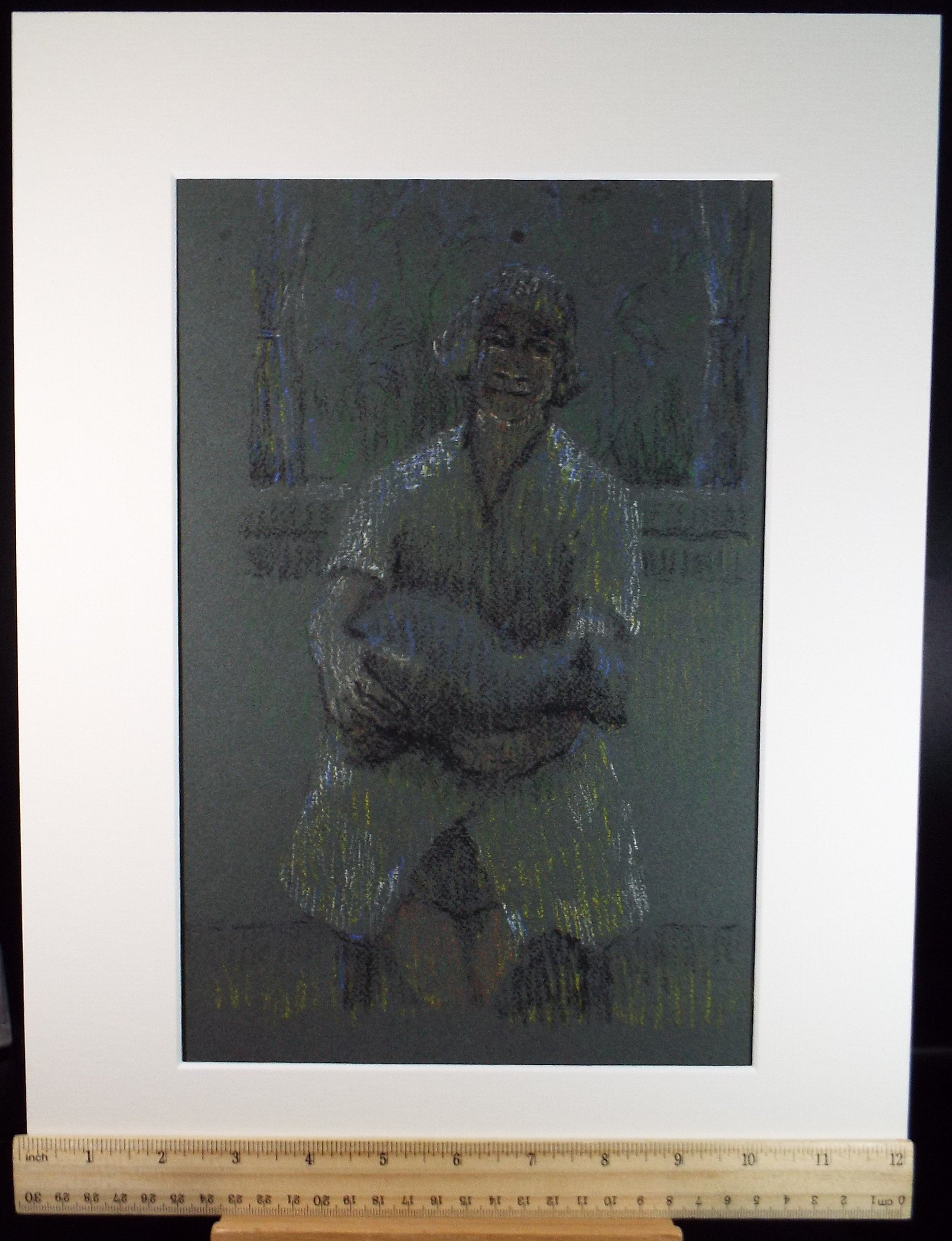 Original Pastel, 'Seated Figure', Circa 1990, Mariota Bosanquet 1923 -2022