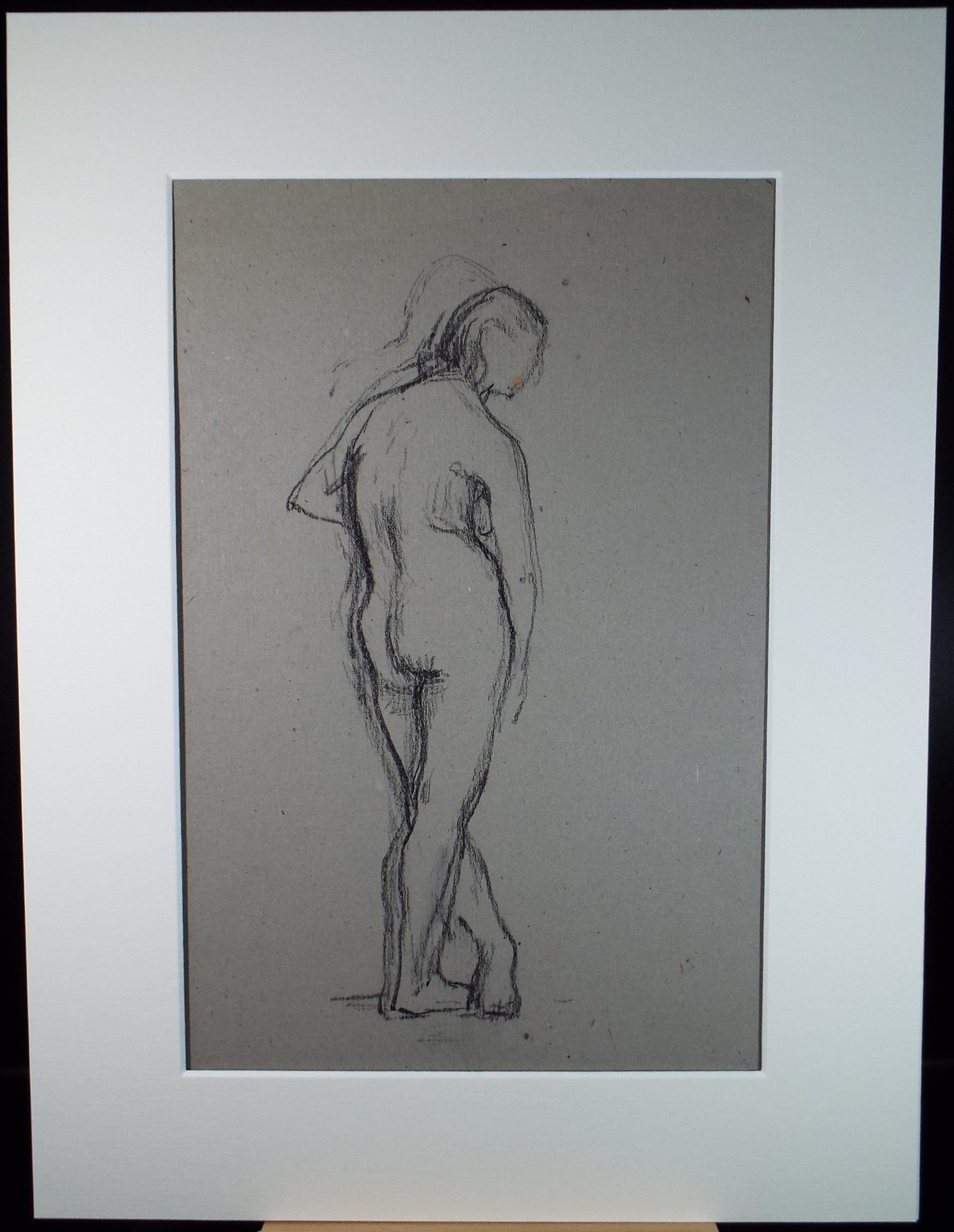 Original Pastel Sketch,'Nude from Rear', Hilda Burford (1887-1957), 1940's
