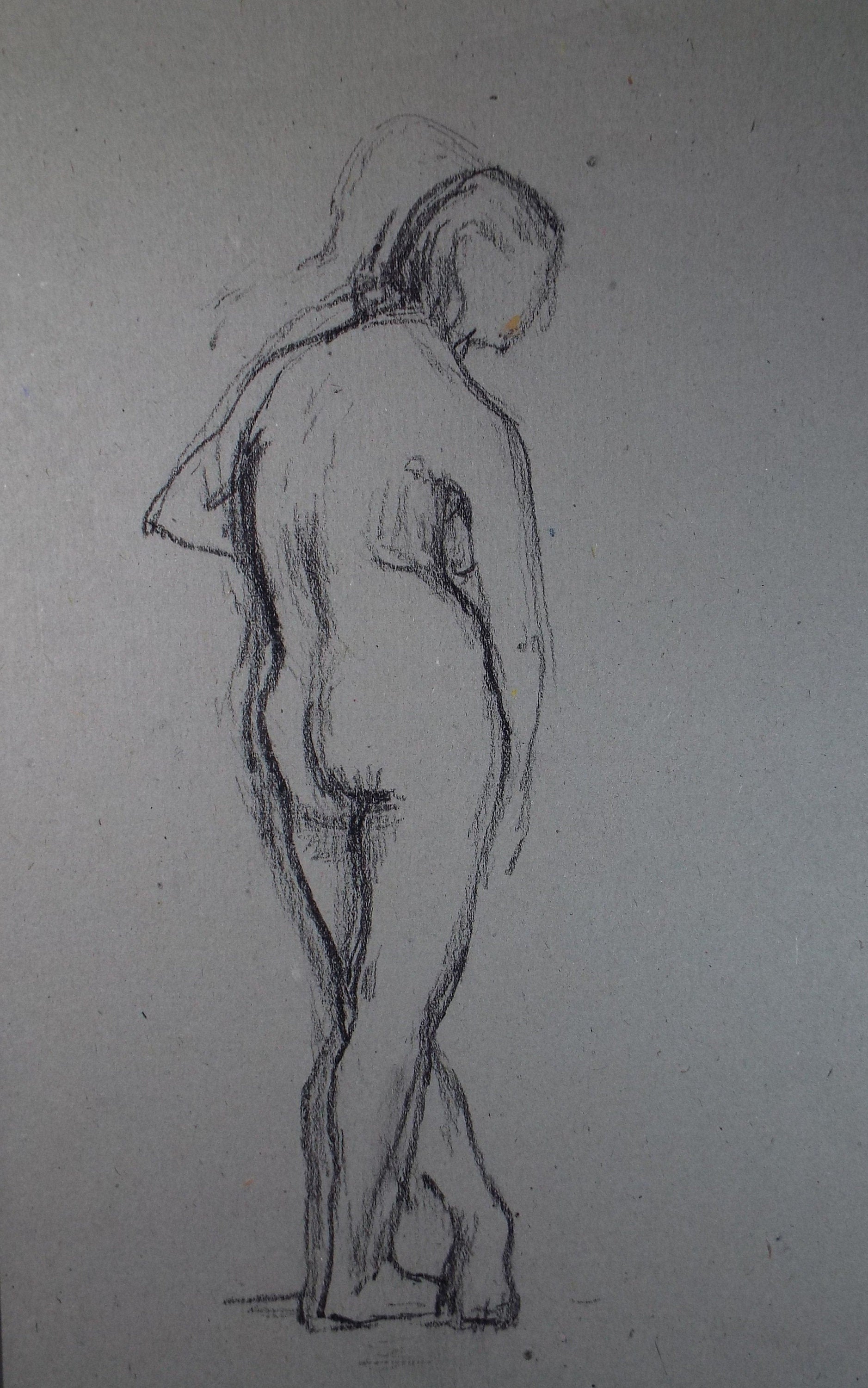 Original Pastel Sketch,'Nude from Rear', Hilda Burford (1887-1957), 1940's