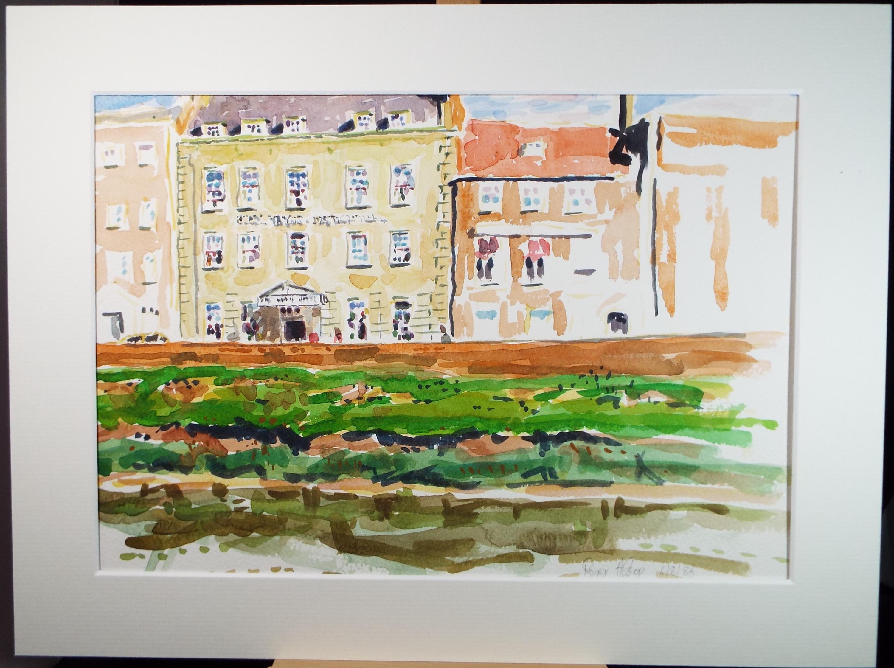 OOriginal Watercolour,'Street scene', Roger Alsop, dated 1986